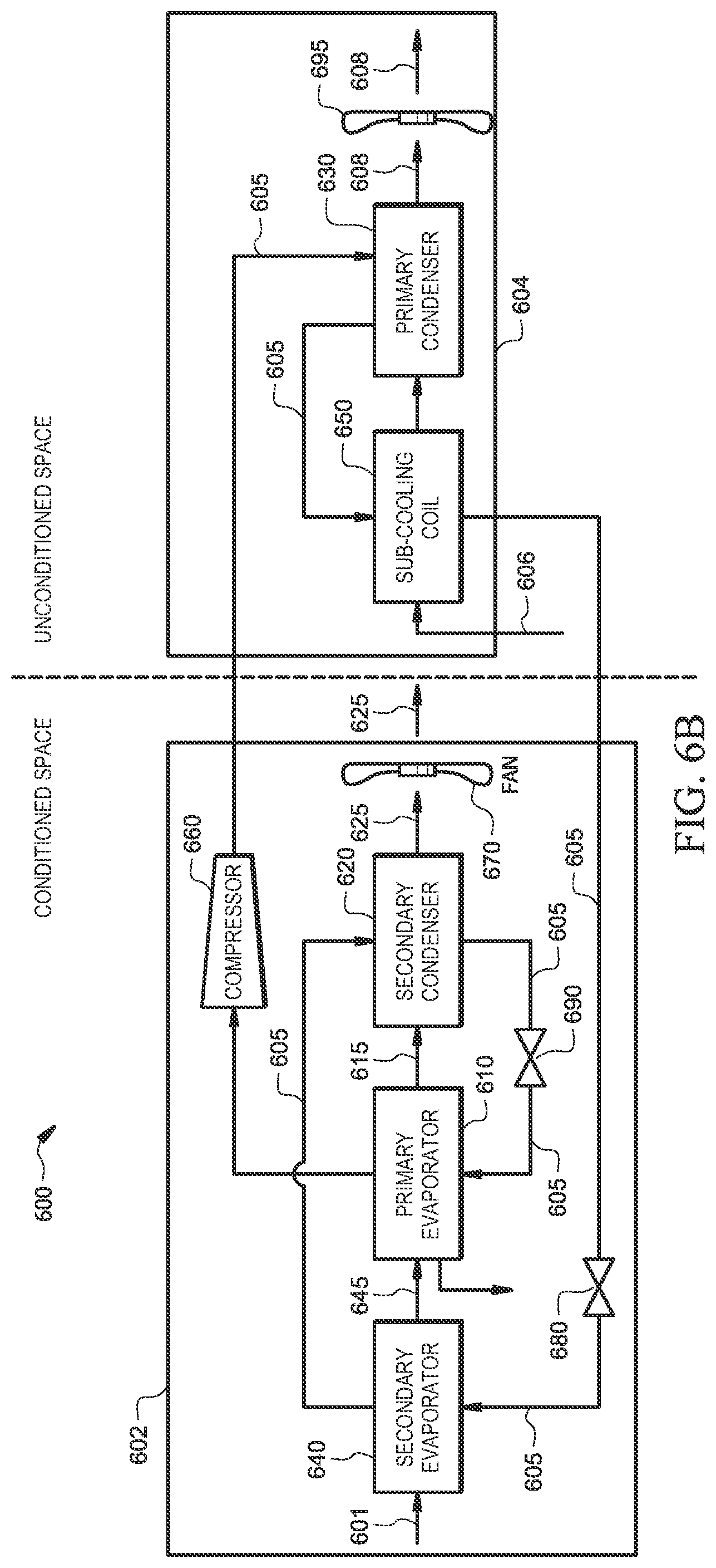 Patent US12320545 Figure 7 – Serial superheat control for a dehumidification system