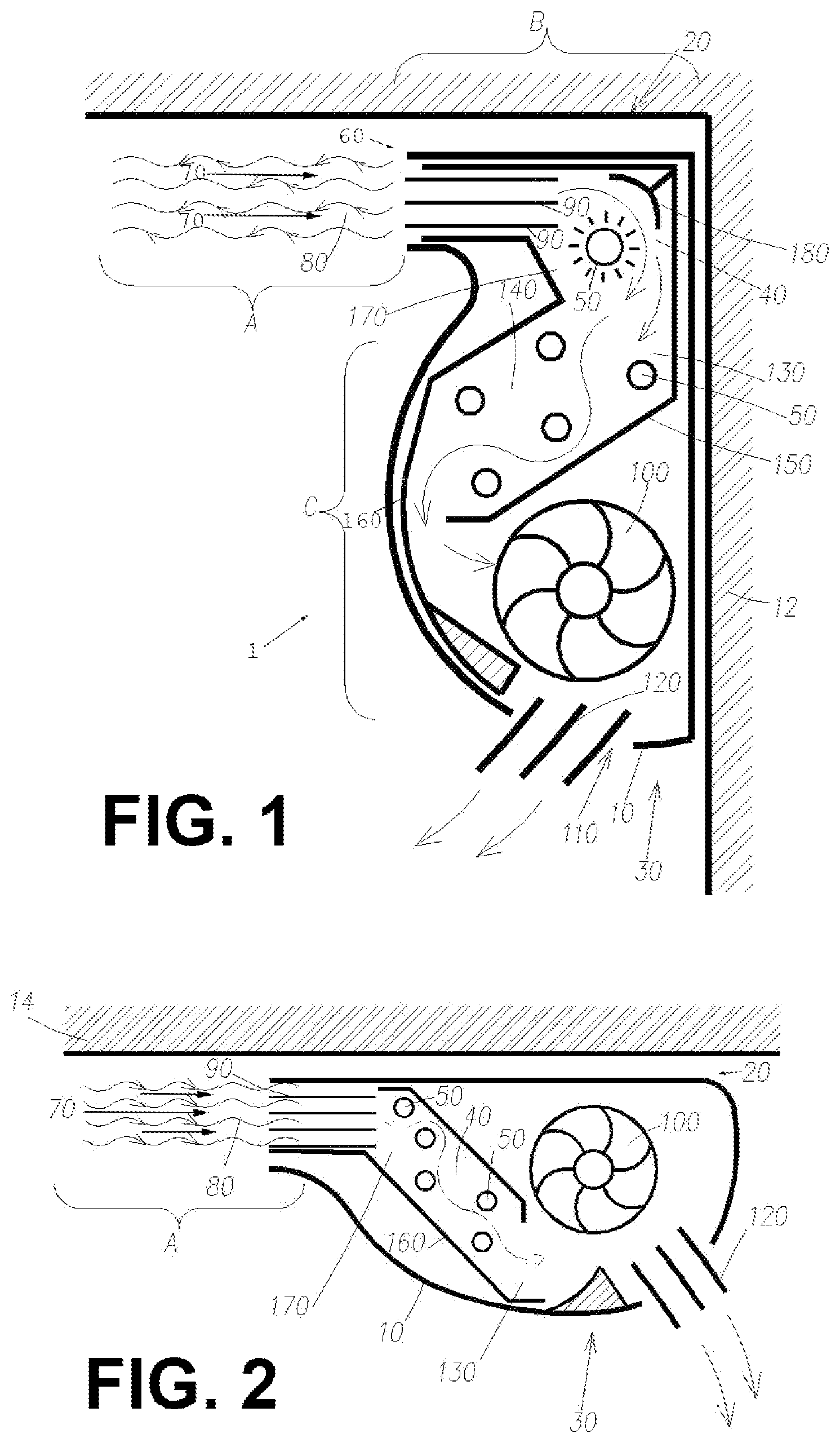 Patent US12320547 Figure 1 – Air sanitizer with boundlessly-extended sanitizing chamber and method of using same