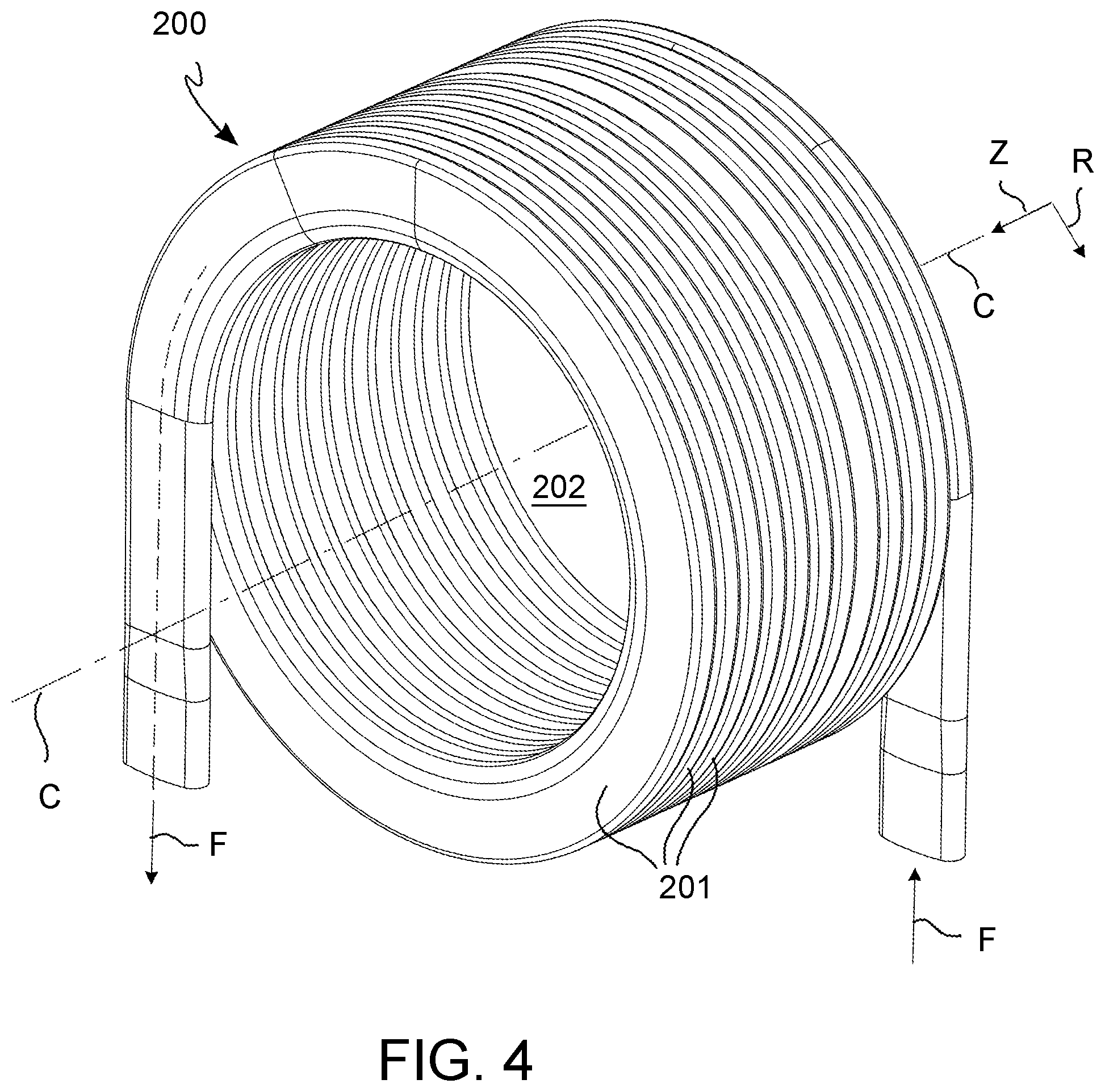 Patent US12320549 Figure 4 – Tube winding for a gas heat exchange cell for a boiler