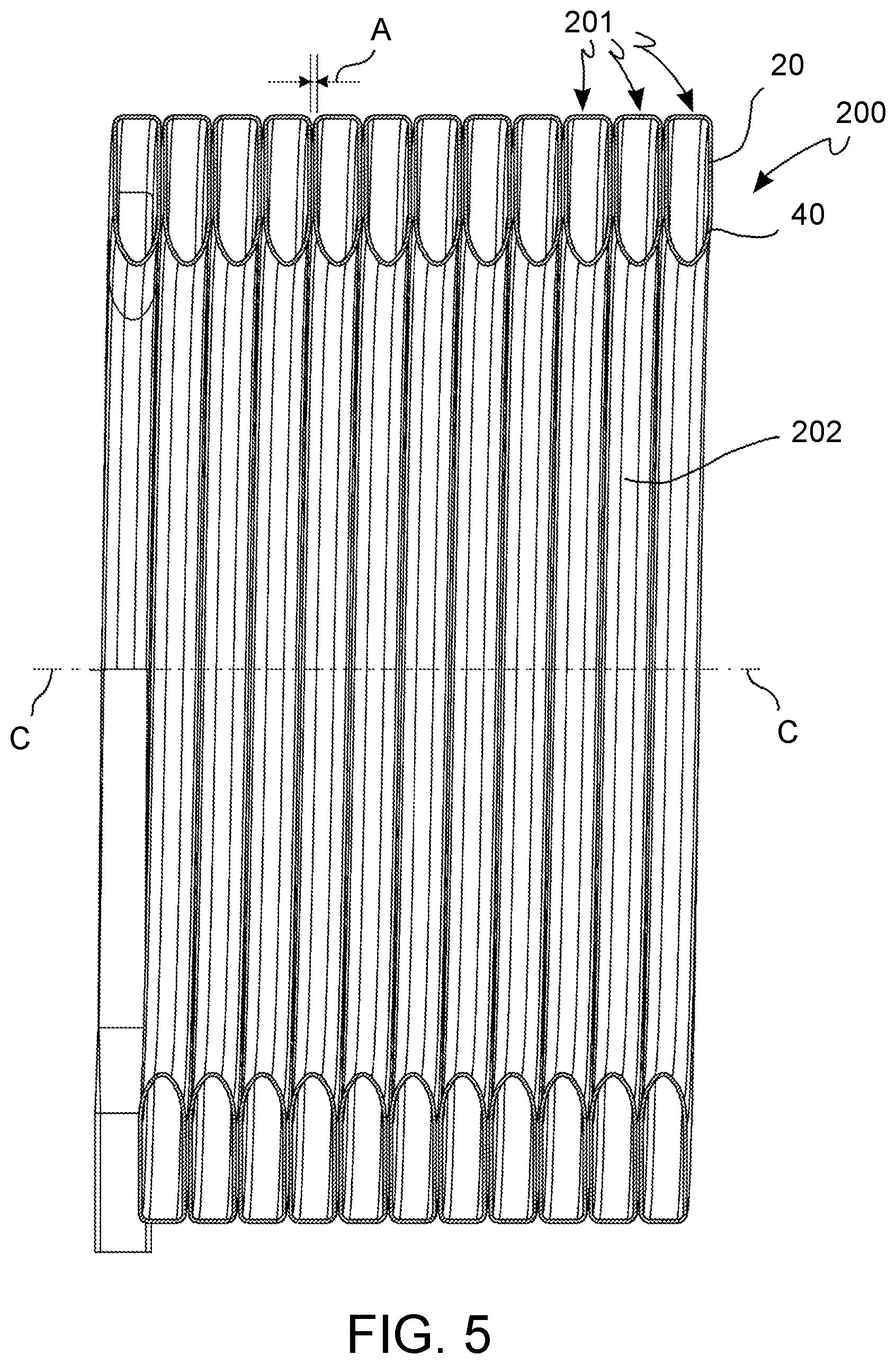 Patent US12320549 Figure 5 – Tube winding for a gas heat exchange cell for a boiler