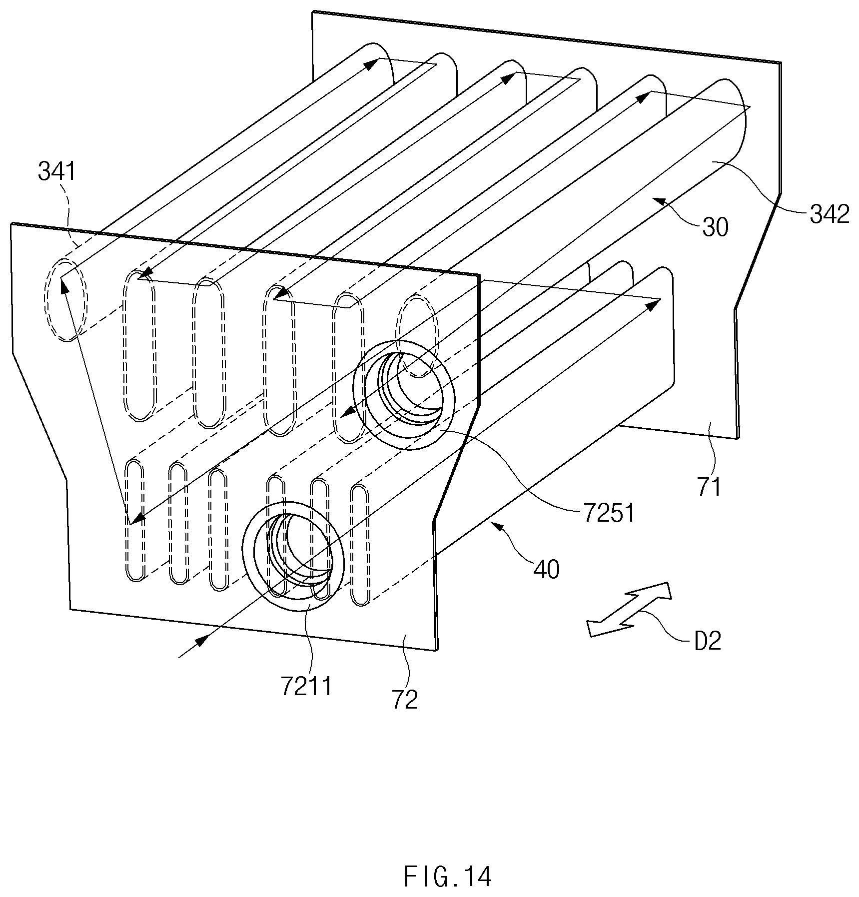 Patent US12320550 Figure 14 – Heat-exchange pipe, heat-exchanger unit using same, and condensing boiler using same