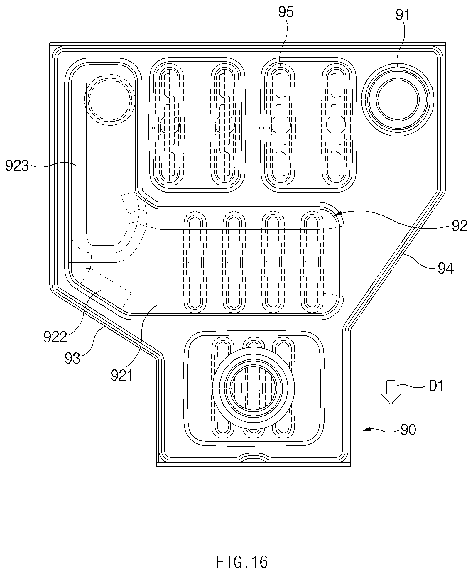 Patent US12320550 Figure 16 – Heat-exchange pipe, heat-exchanger unit using same, and condensing boiler using same