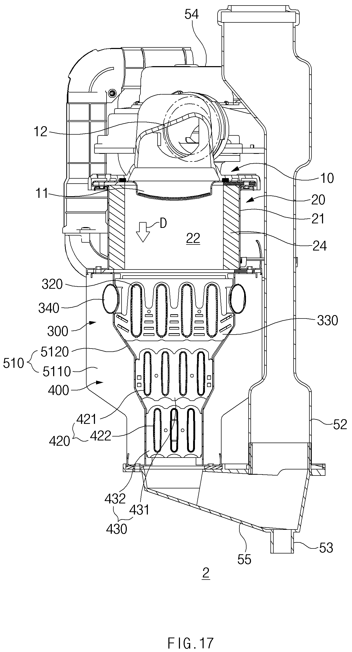Patent US12320550 Figure 17 – Heat-exchange pipe, heat-exchanger unit using same, and condensing boiler using same