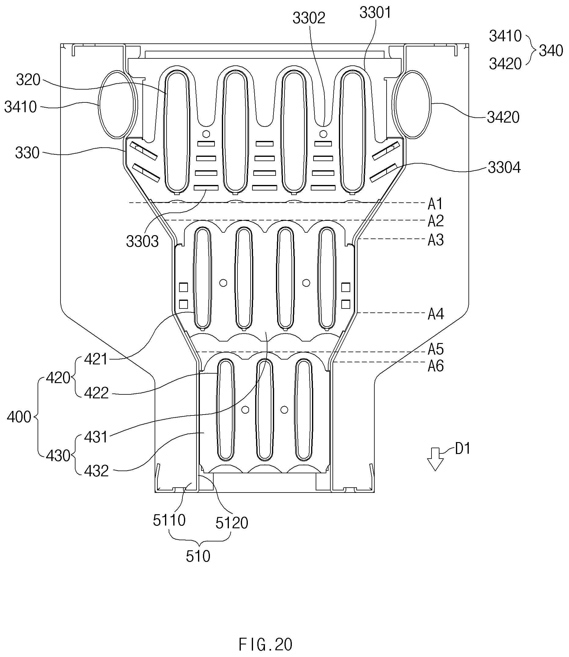 Patent US12320550 Figure 20 – Heat-exchange pipe, heat-exchanger unit using same, and condensing boiler using same