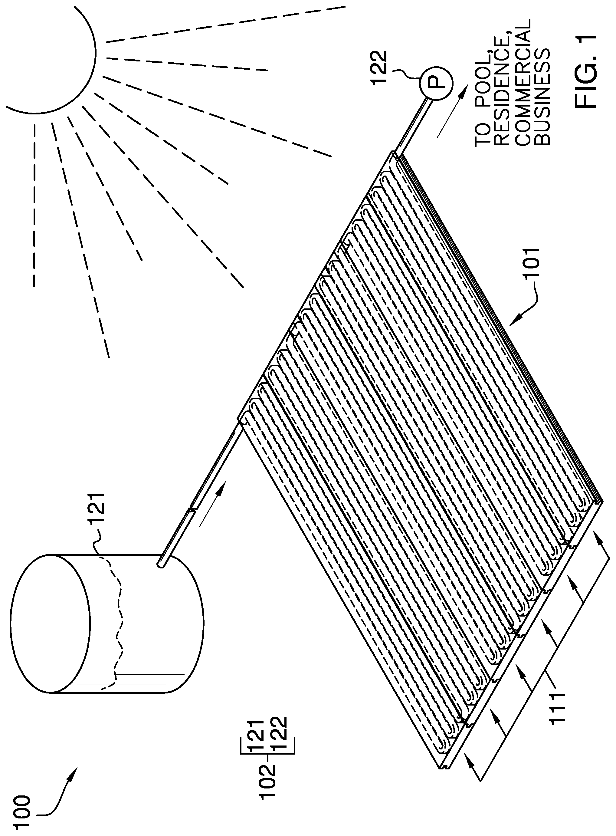 Patent US12320552 Figure 1 – Solar-heated decking boards