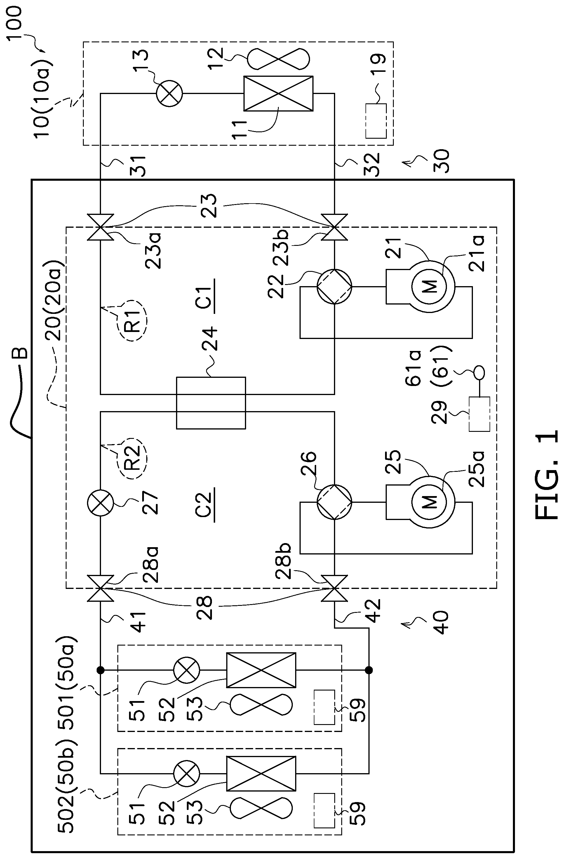 Patent US12320568 Figure 1 – Compressor unit and refrigeration apparatus