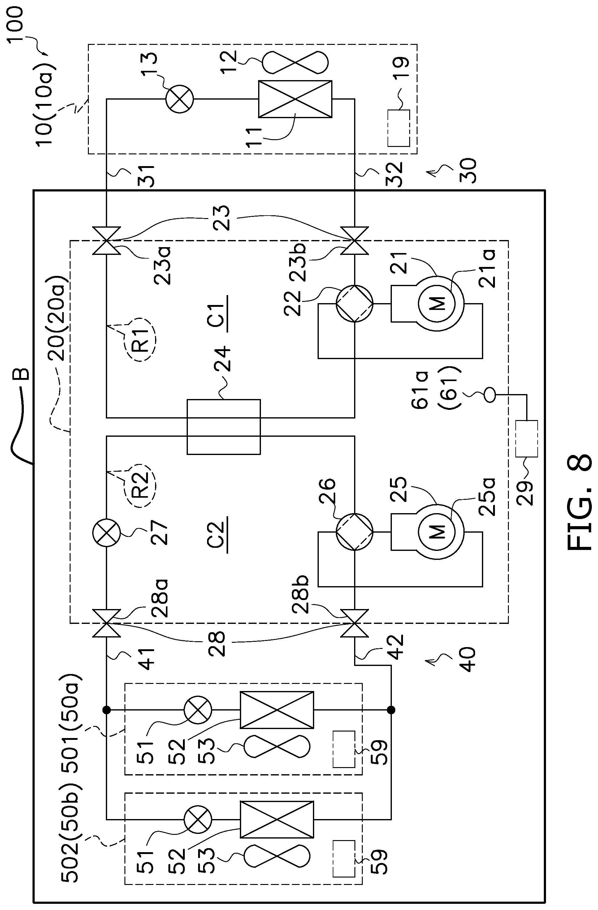 Patent US12320568 Figure 7 – Compressor unit and refrigeration apparatus