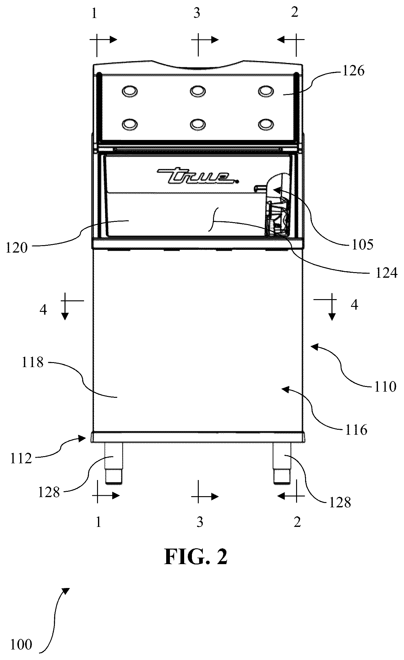Patent US12320570 Figure 2 – Ice bin with magnetized scoop and method of manufacture and use