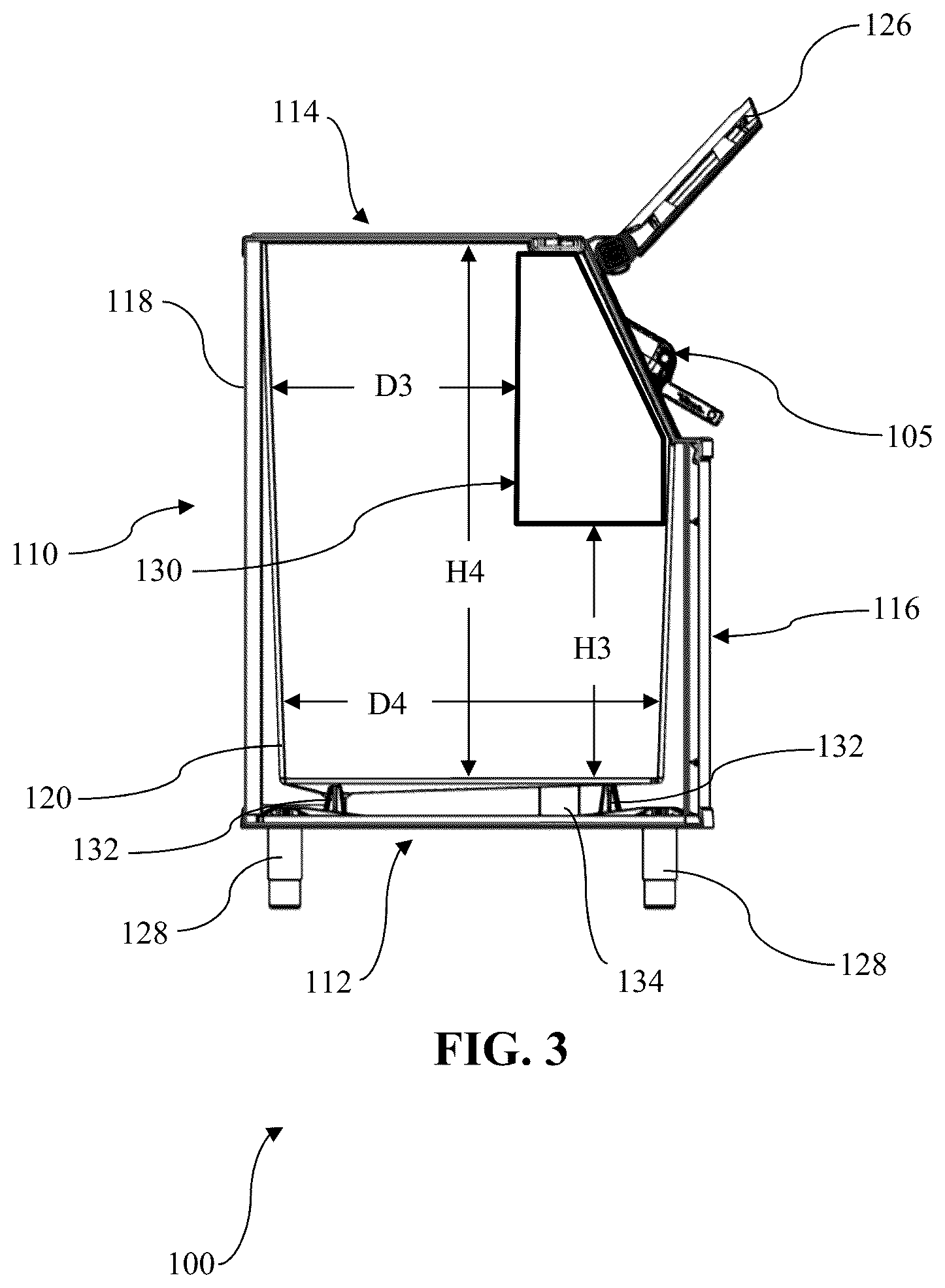 Patent US12320570 Figure 3 – Ice bin with magnetized scoop and method of manufacture and use