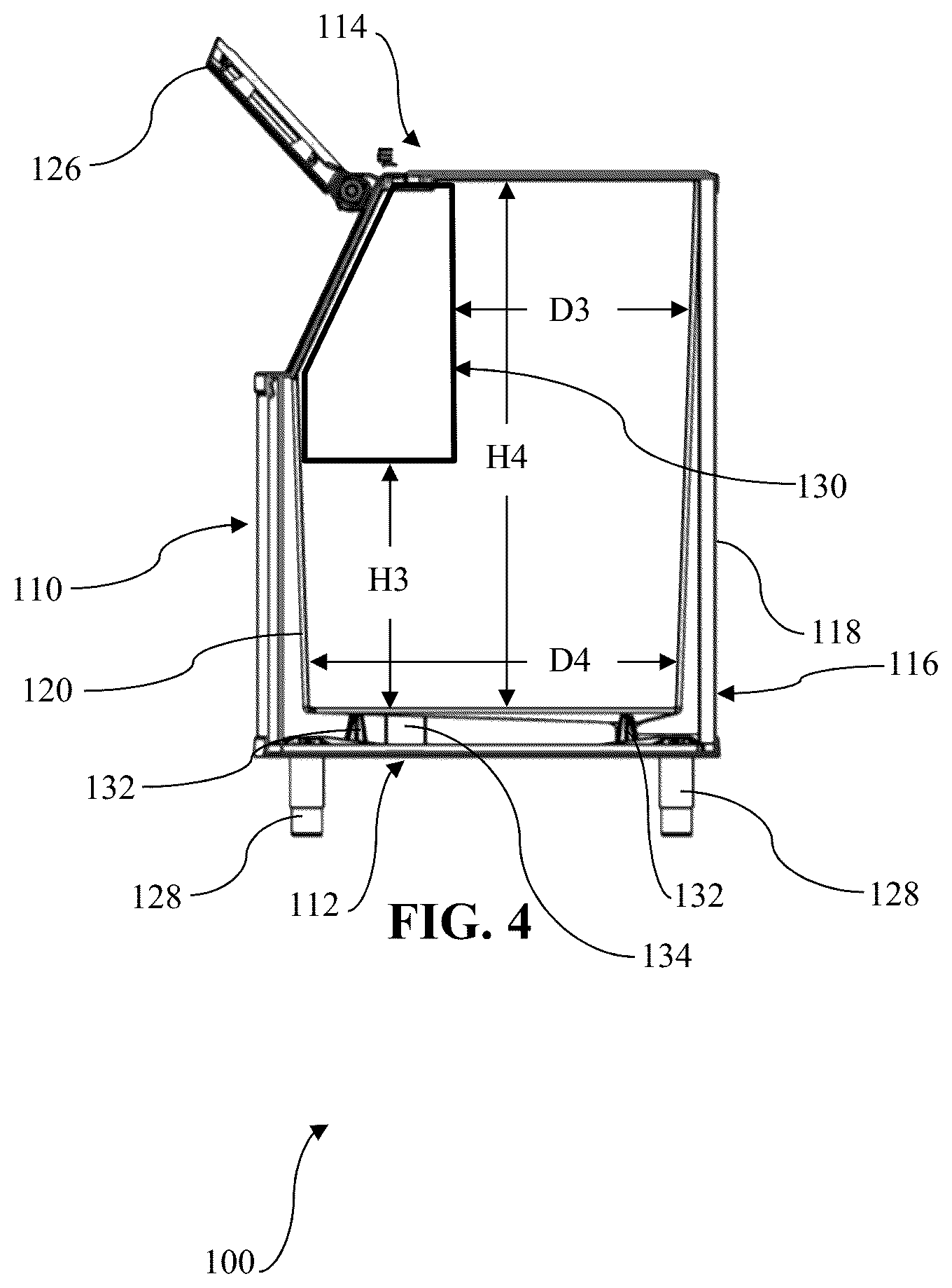 Patent US12320570 Figure 4 – Ice bin with magnetized scoop and method of manufacture and use