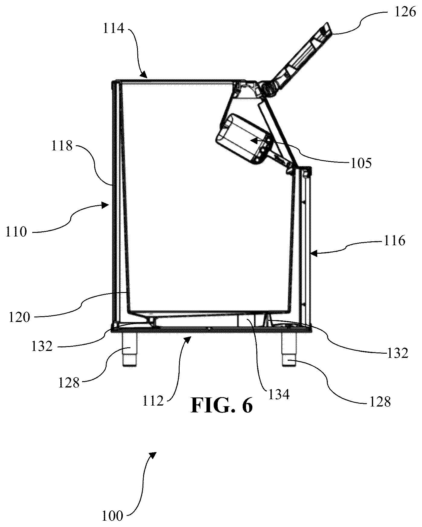 Patent US12320570 Figure 6 – Ice bin with magnetized scoop and method of manufacture and use