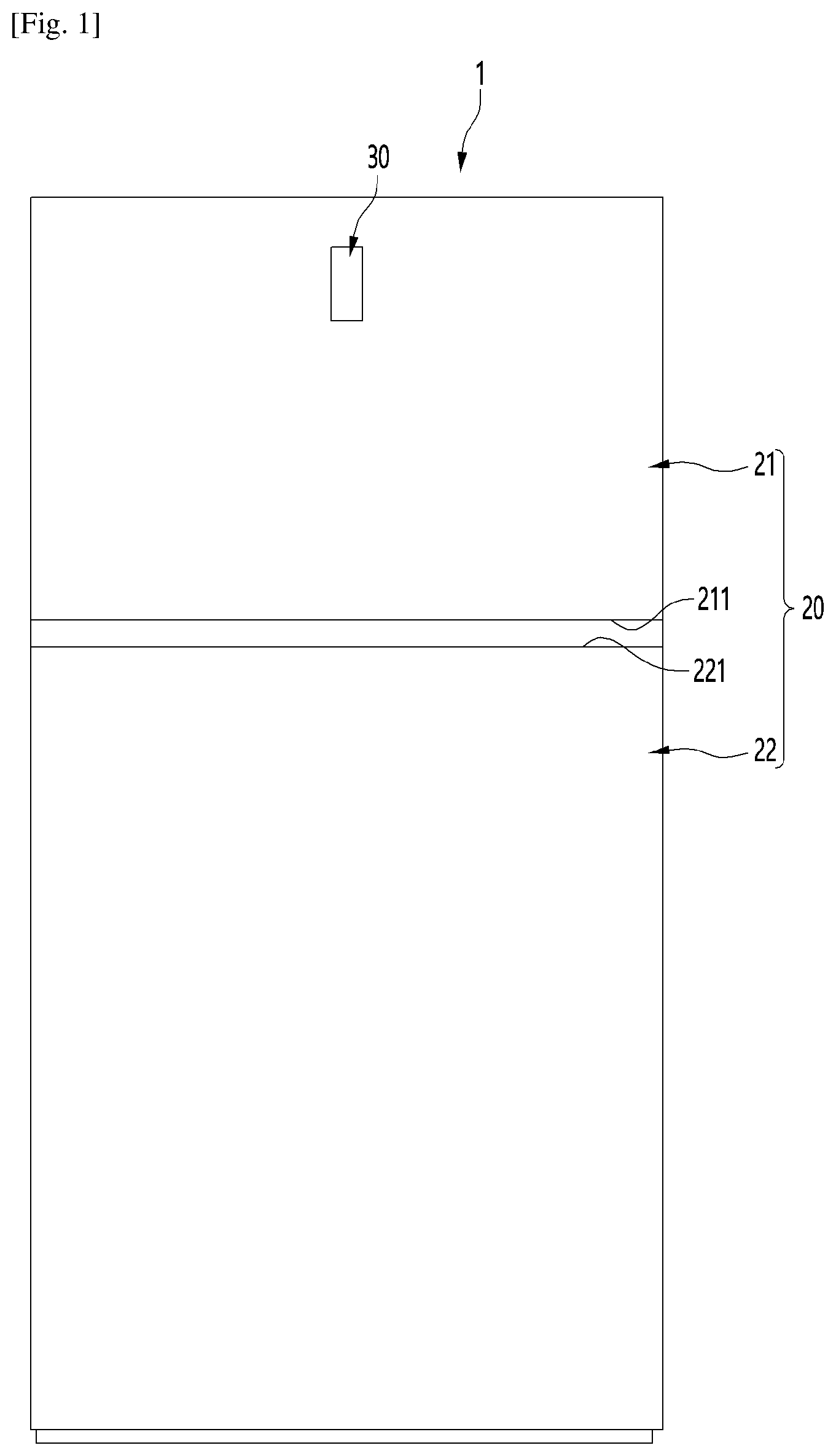Patent US12320574 Figure 1 – Refrigerator