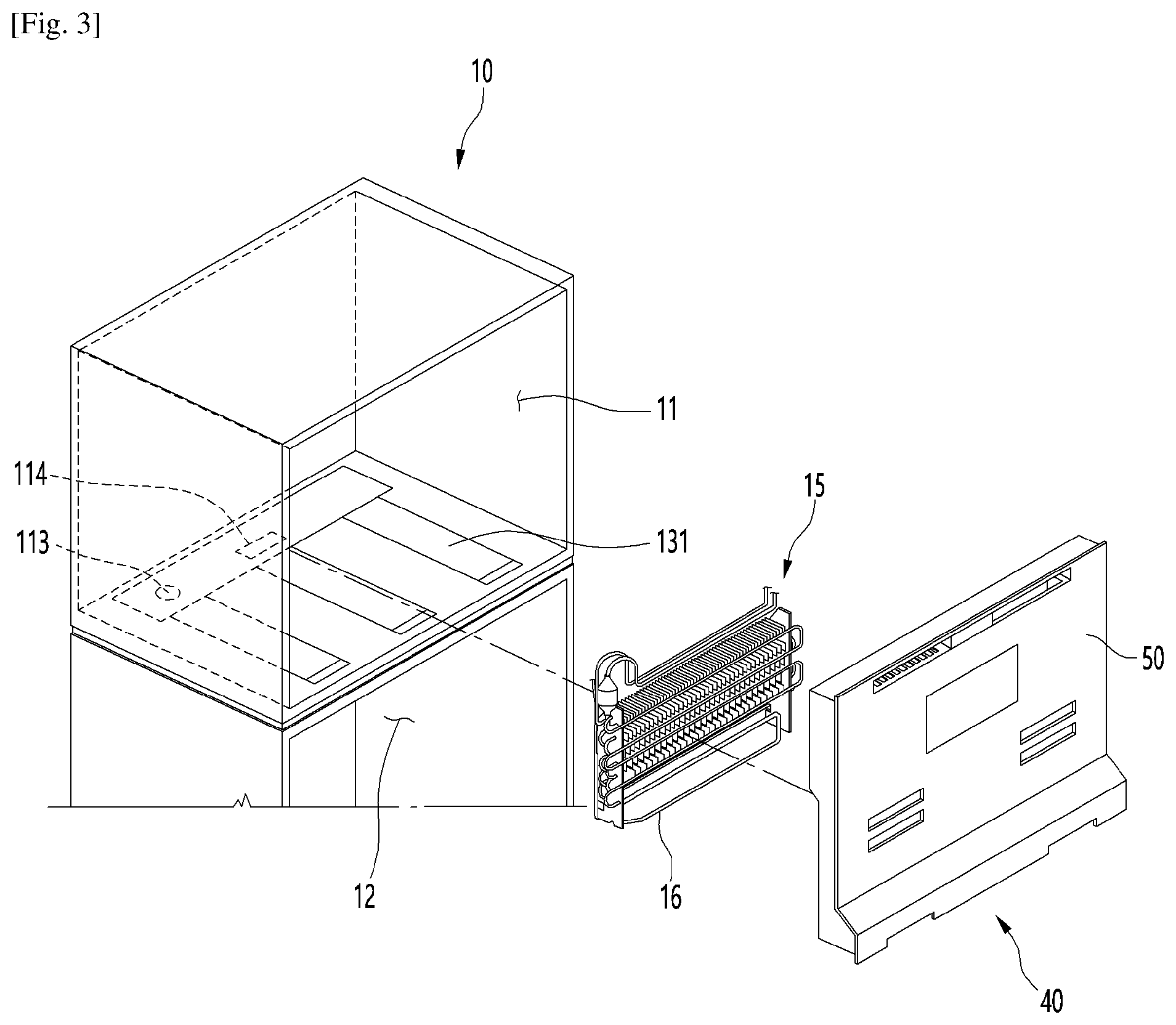 Patent US12320574 Figure 3 – Refrigerator