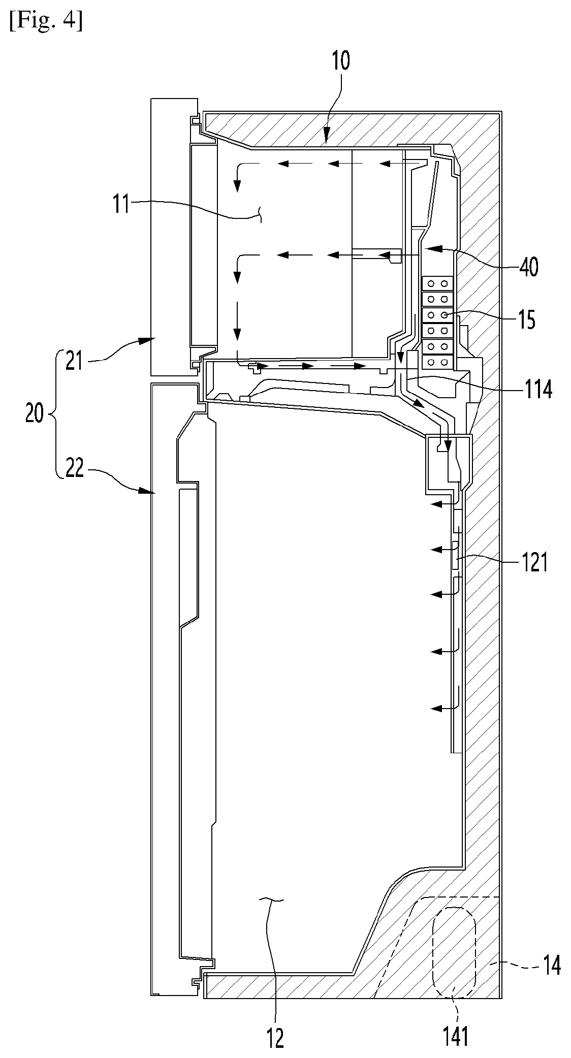 Patent US12320574 Figure 4 – Refrigerator