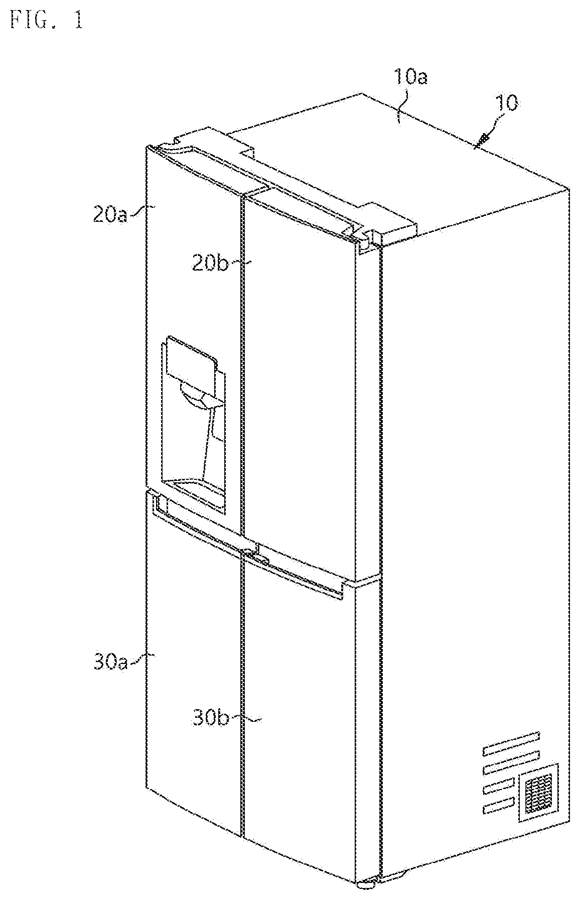 Patent US12320575 — Refrigerator — Figure 1