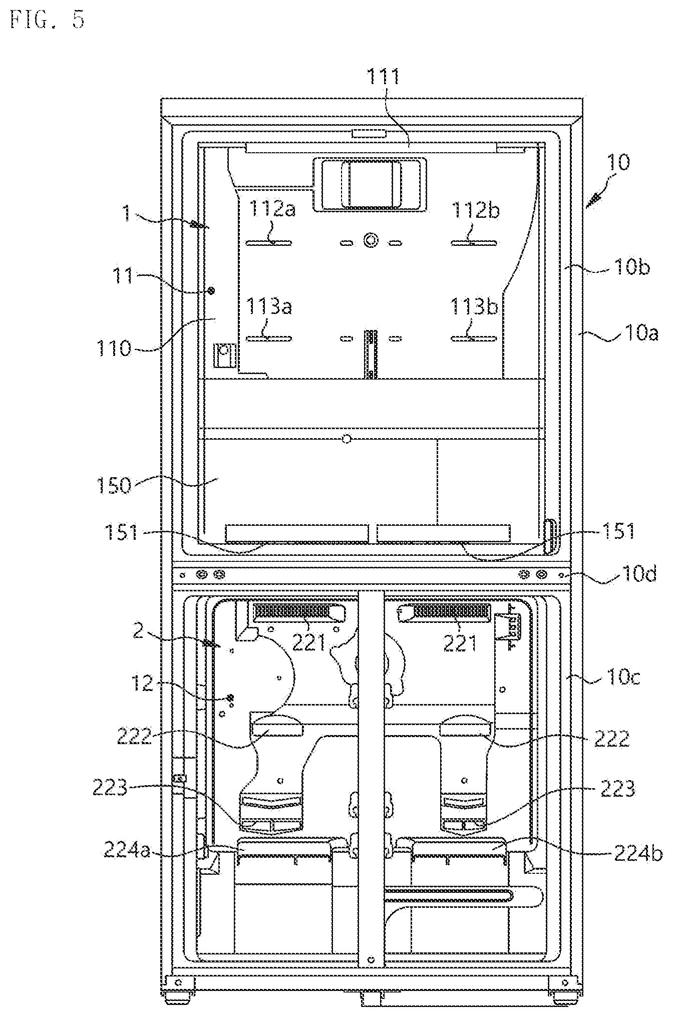 Patent US12320575 Figure 5 – Refrigerator