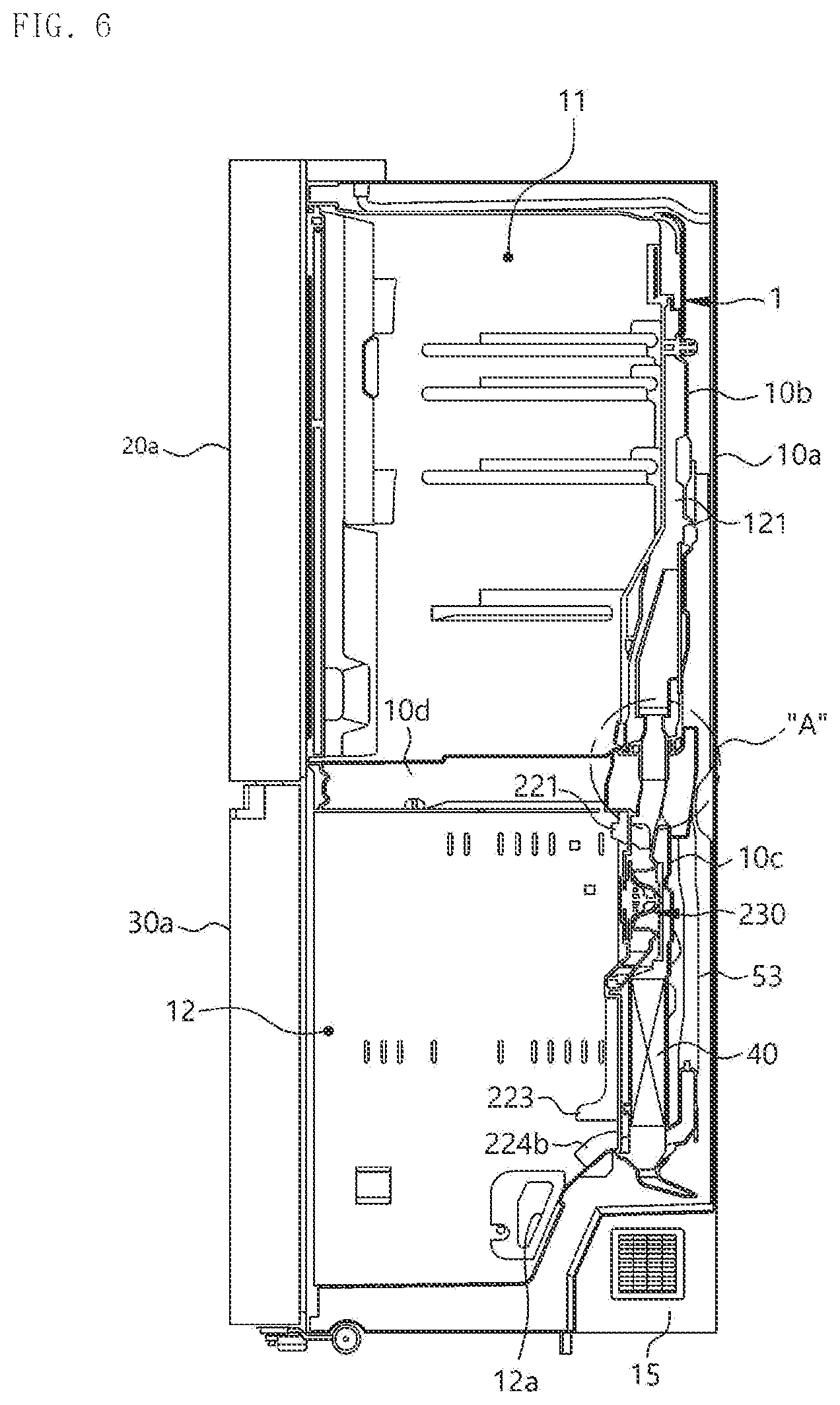 Patent US12320575 Figure 6 – Refrigerator