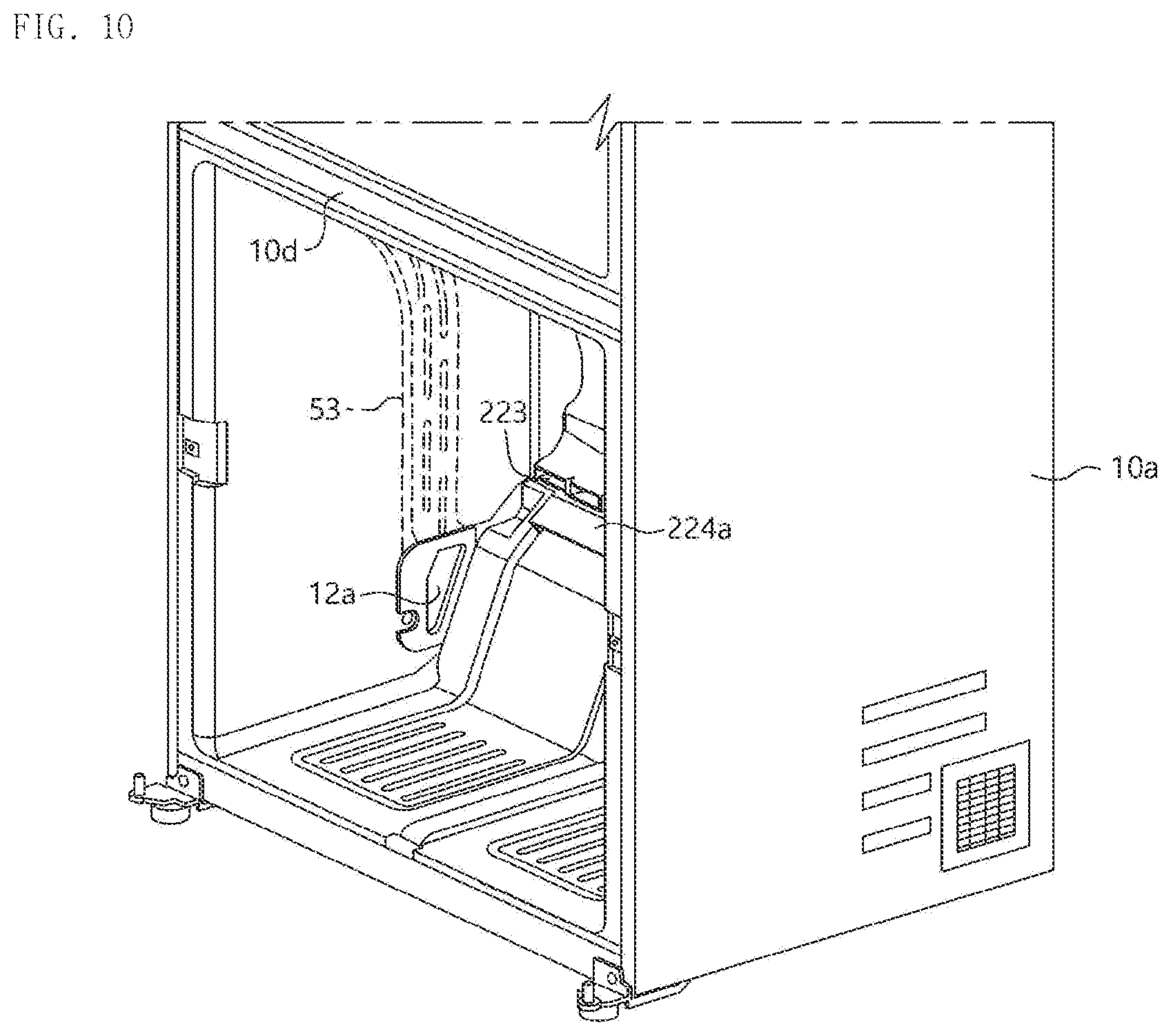 Patent US12320575 Figure 10 – Refrigerator