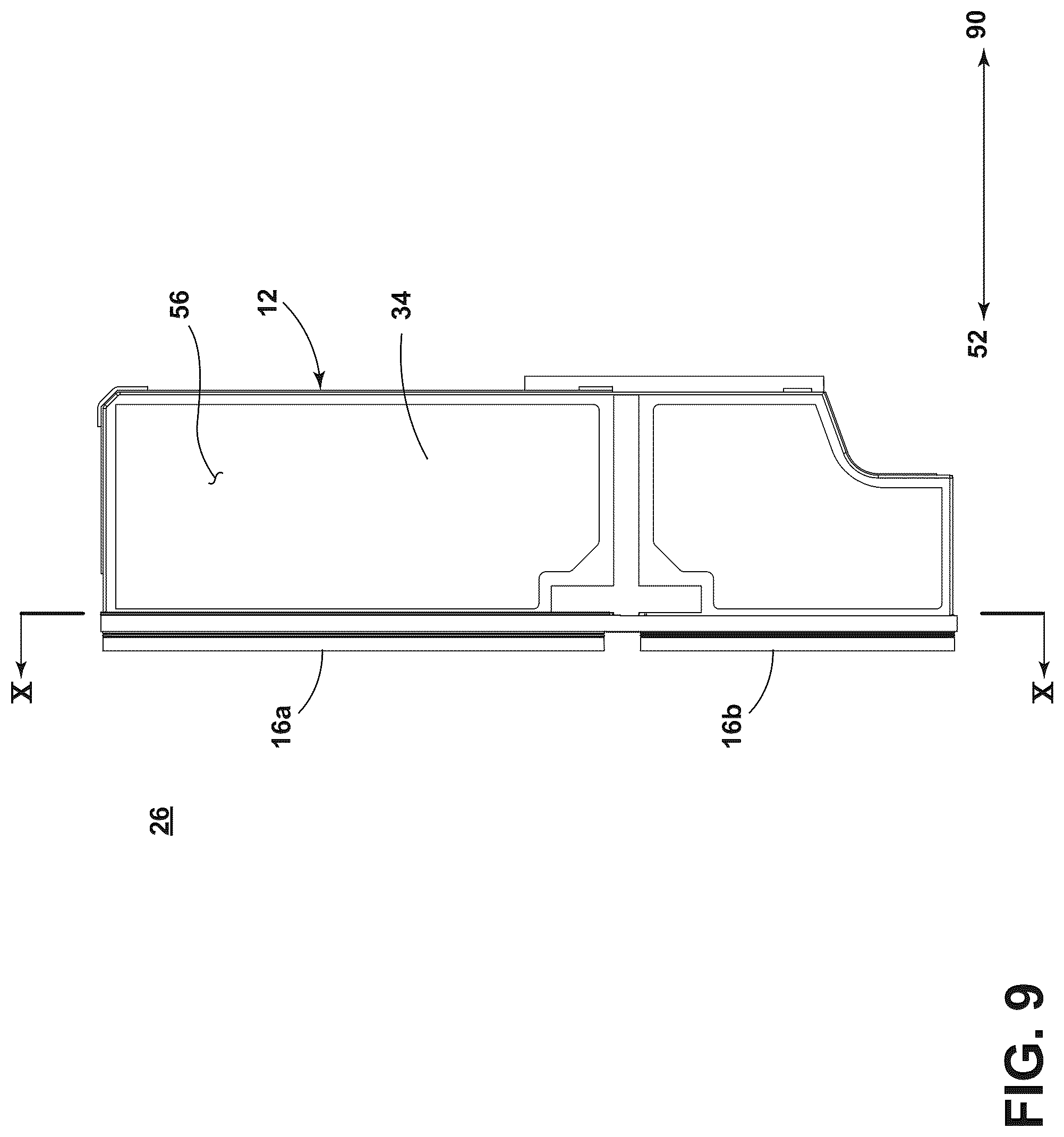 Patent US12320577 Figure 9 – Refrigerator cabinet with a trim breaker and vacuum insulated panel associated with the trim breaker