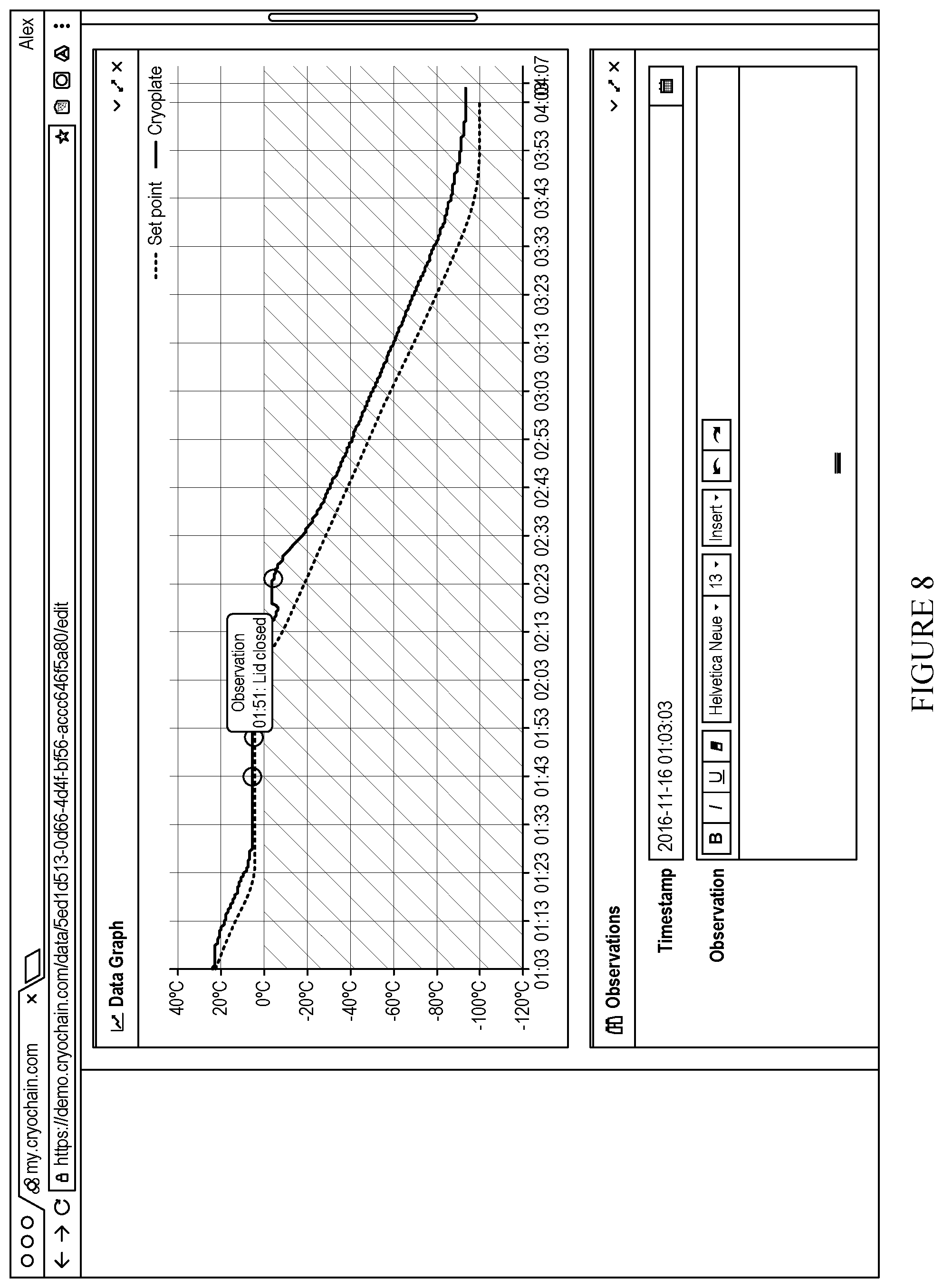 Patent US12320581 Figure 8 – Systems and methods for remotely monitoring the cryogenic processing of samples