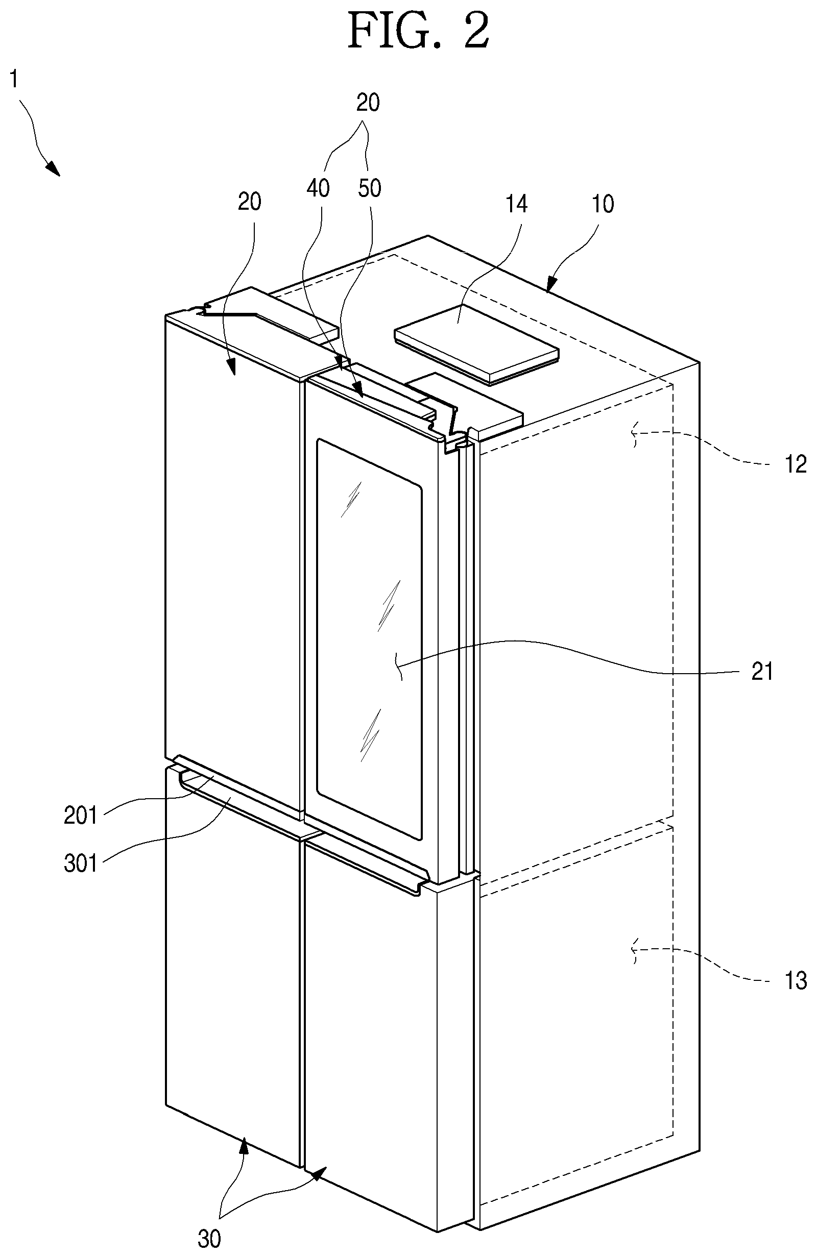 Patent US12320582 Figure 2 – Refrigerator