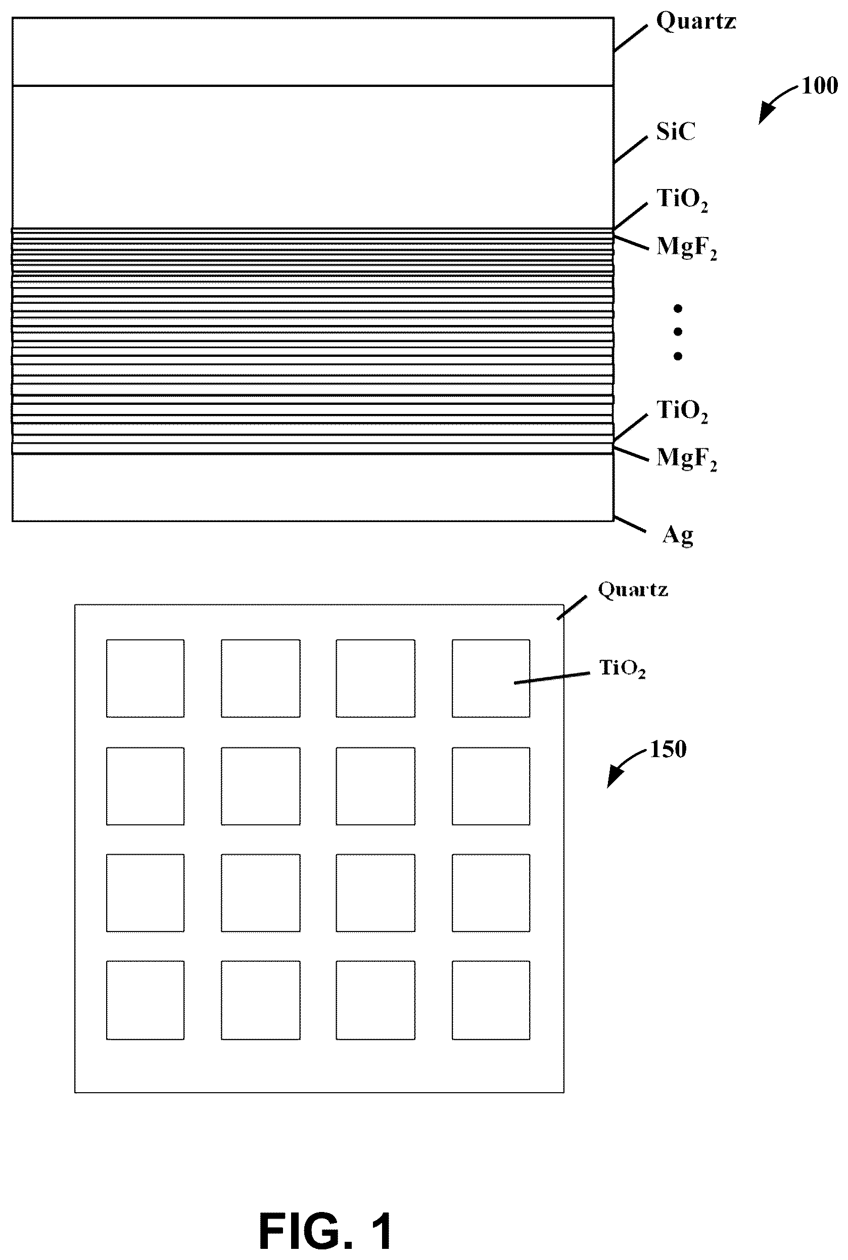 Patent US12320596 Figure 1 – Structures for radiative cooling
