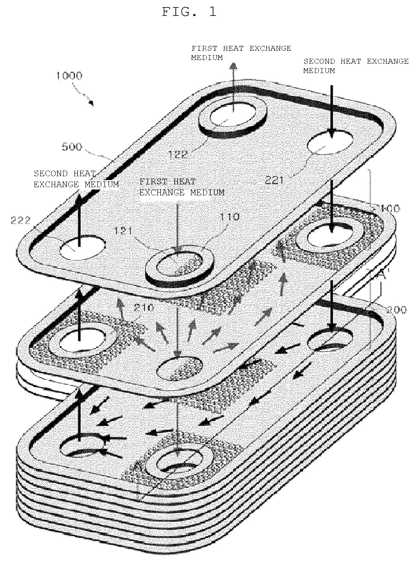 Patent US12320597 Figure 1 – Plate-type heat exchanger