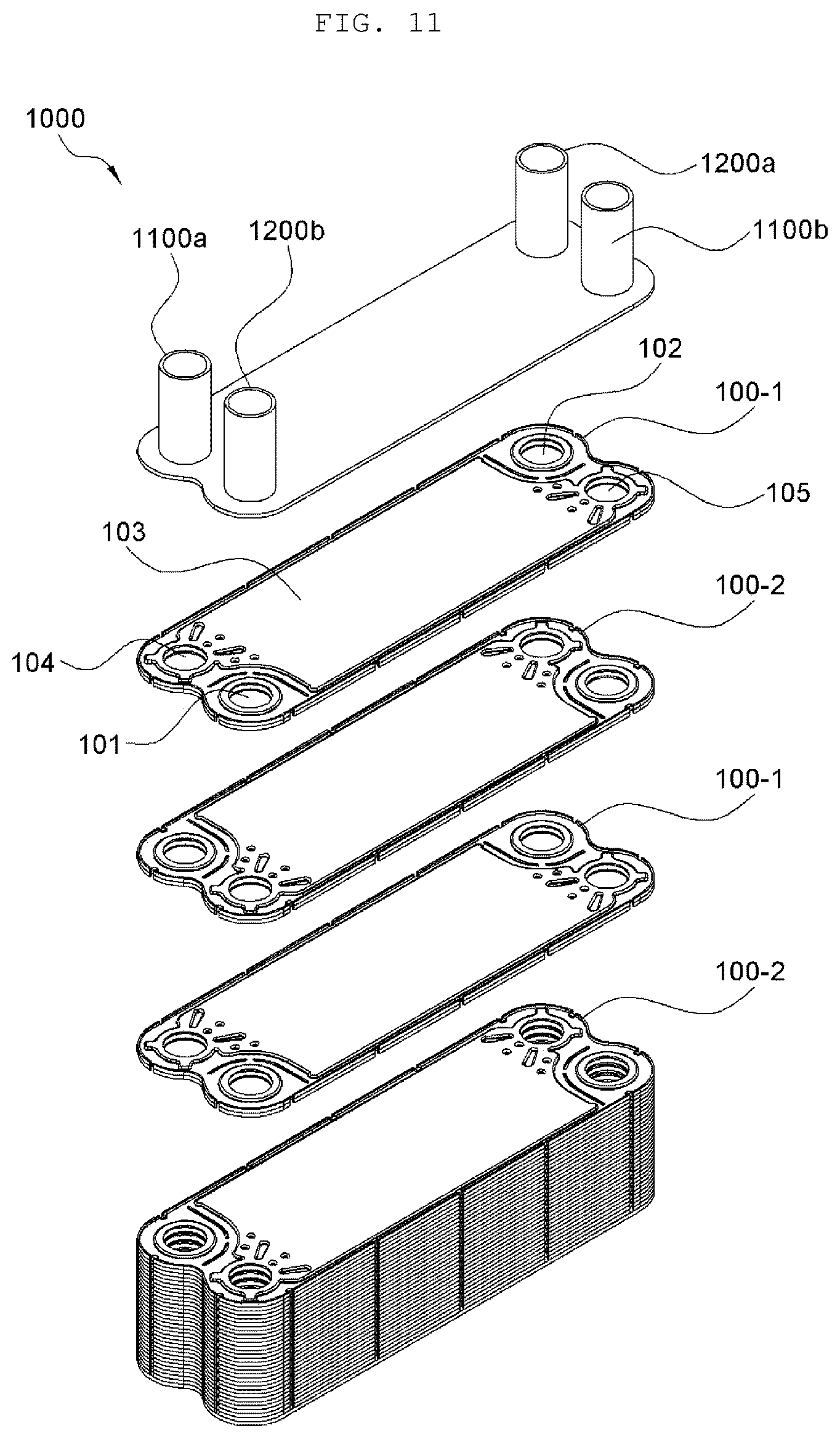 Patent US12320597 Figure 11 – Plate-type heat exchanger