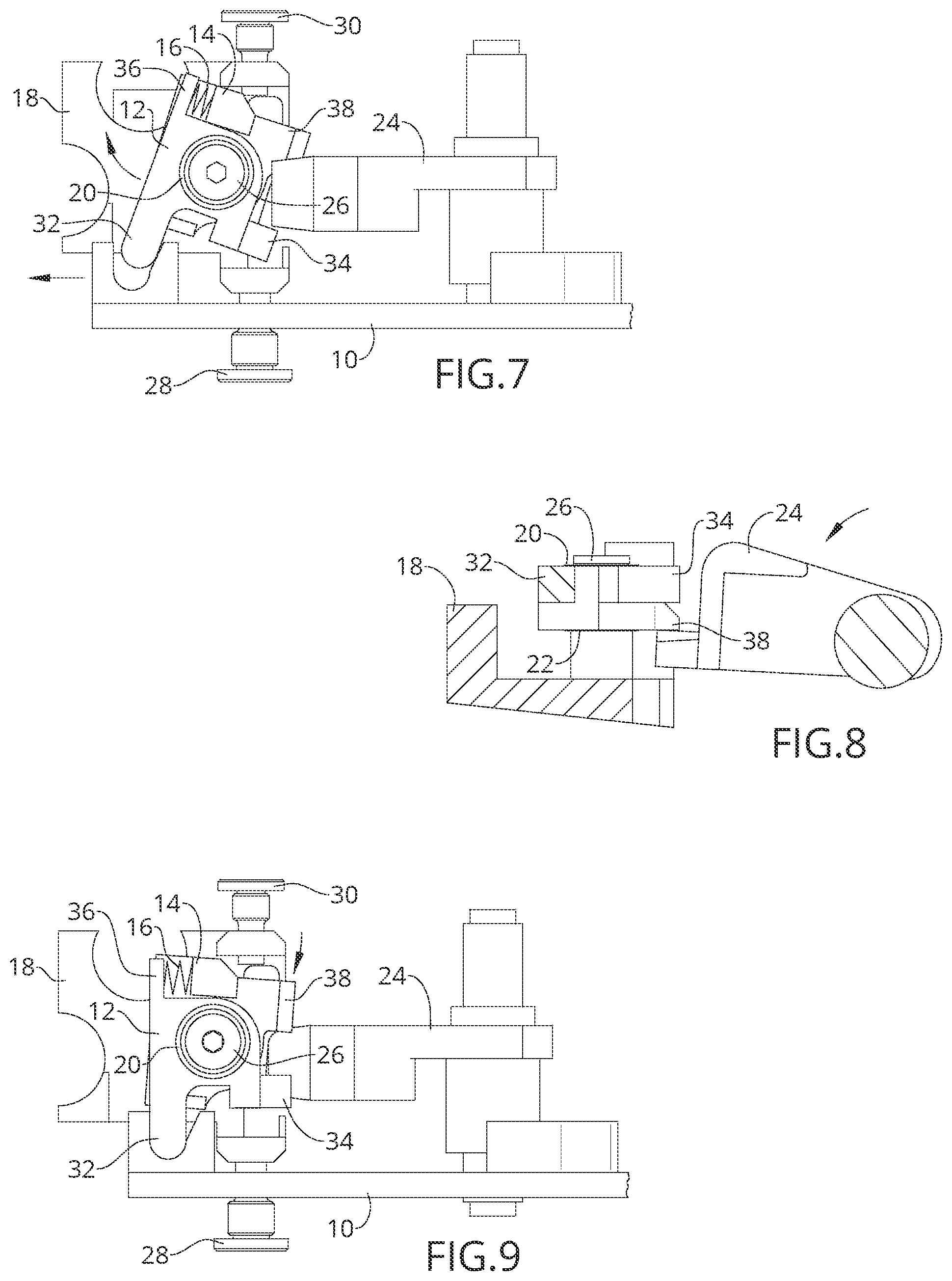 Patent US12320600 Figure 4 – Reduced friction, low profile trigger mechanism
