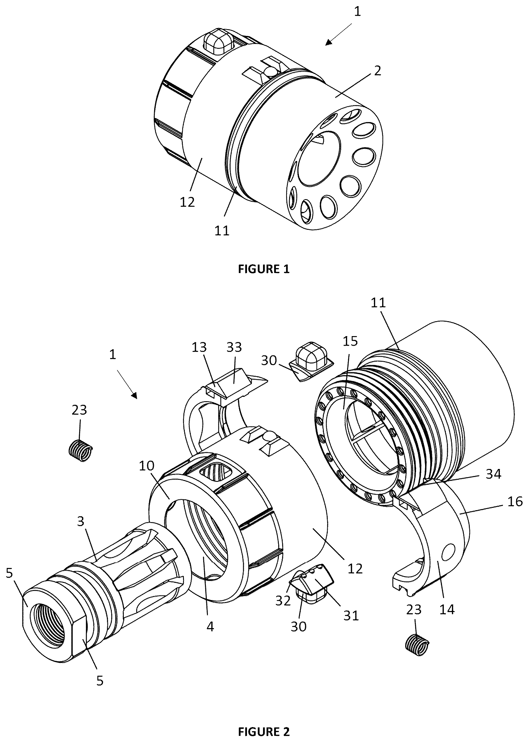 Patent US12320605 Figure 1 – Connector for a firearm accessory