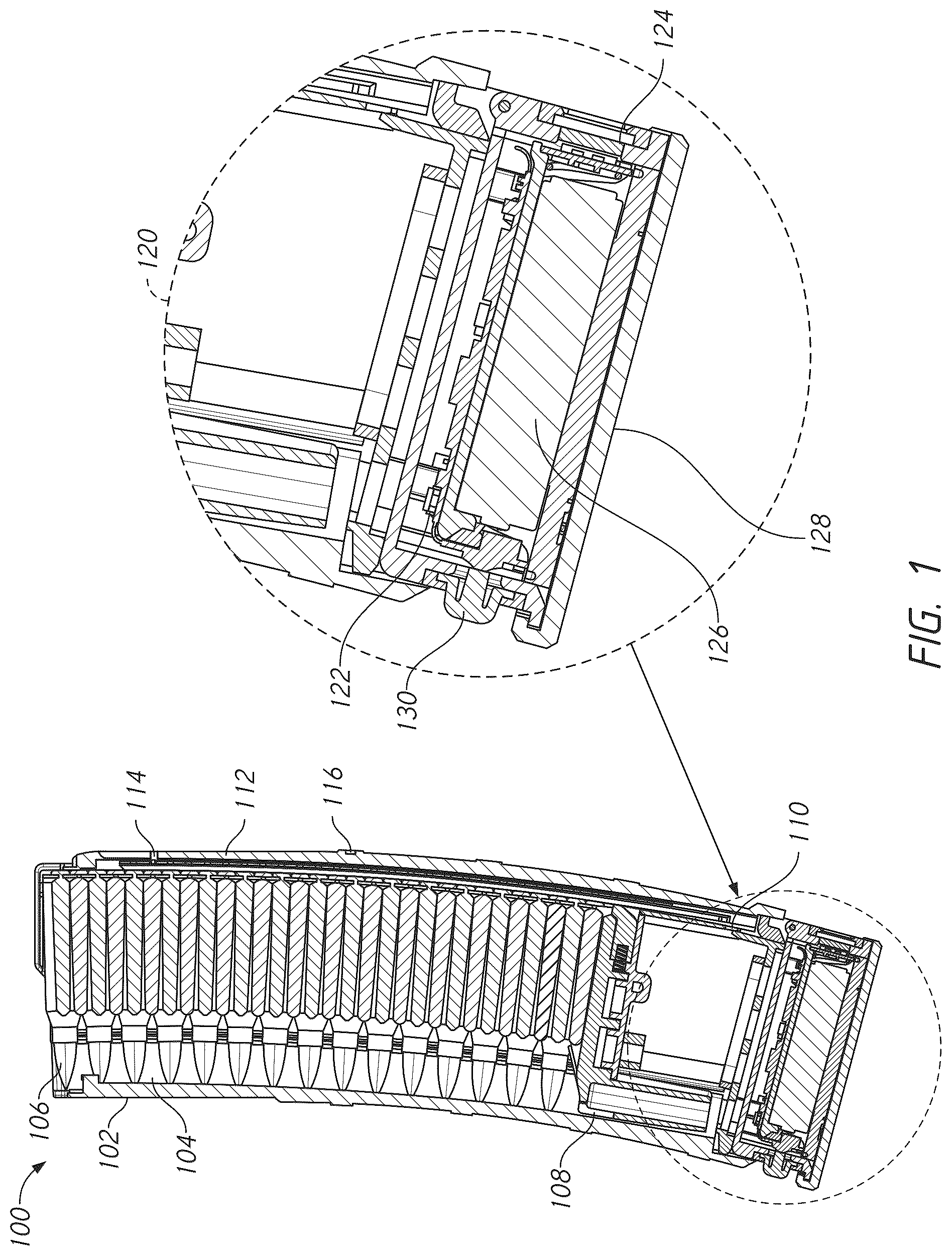 Patent US12320611 Figure 1 – Firearm ammunition availability detection system