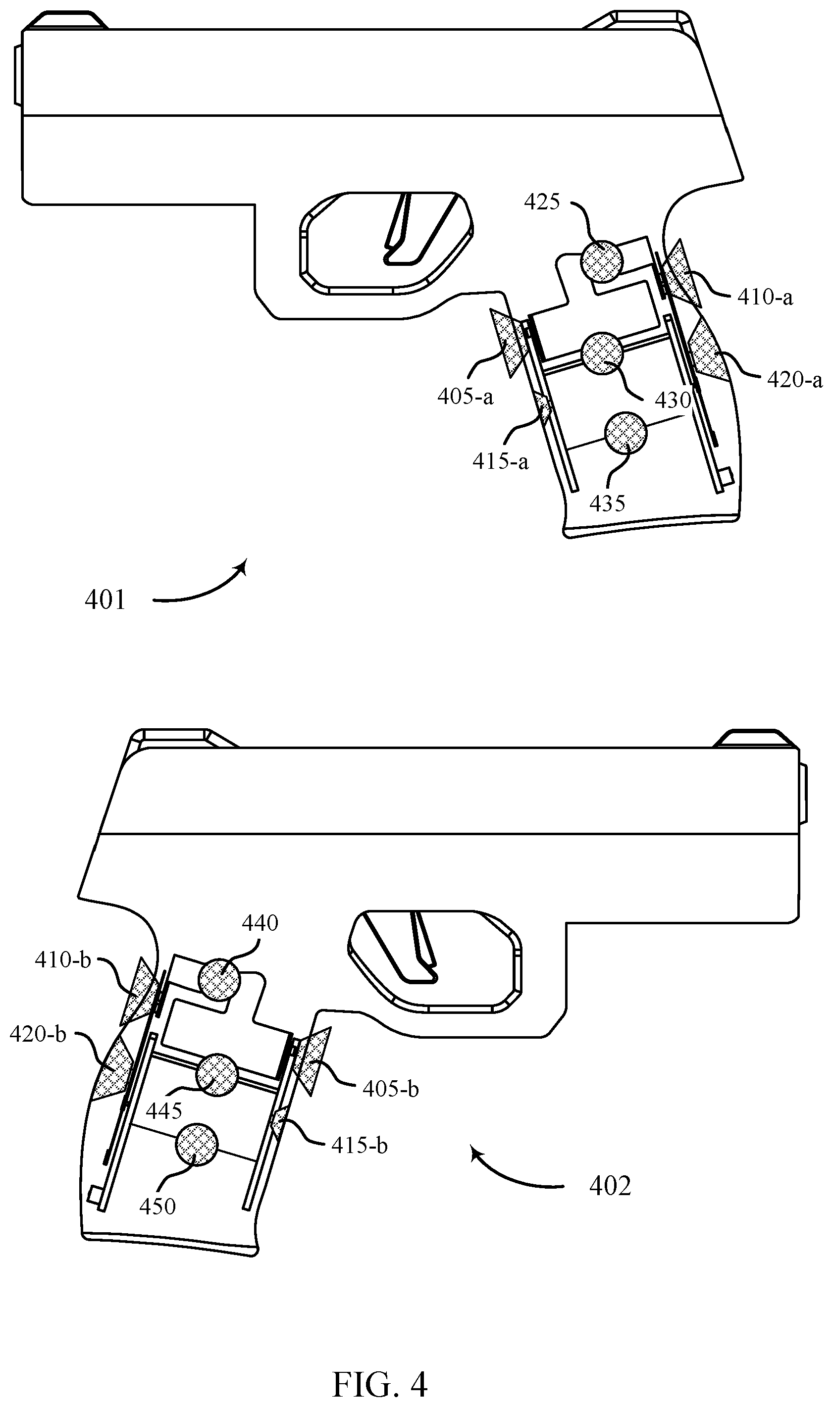 Patent US12320614 Figure 4 – Systems and techniques for determining whether a user is holding a gun