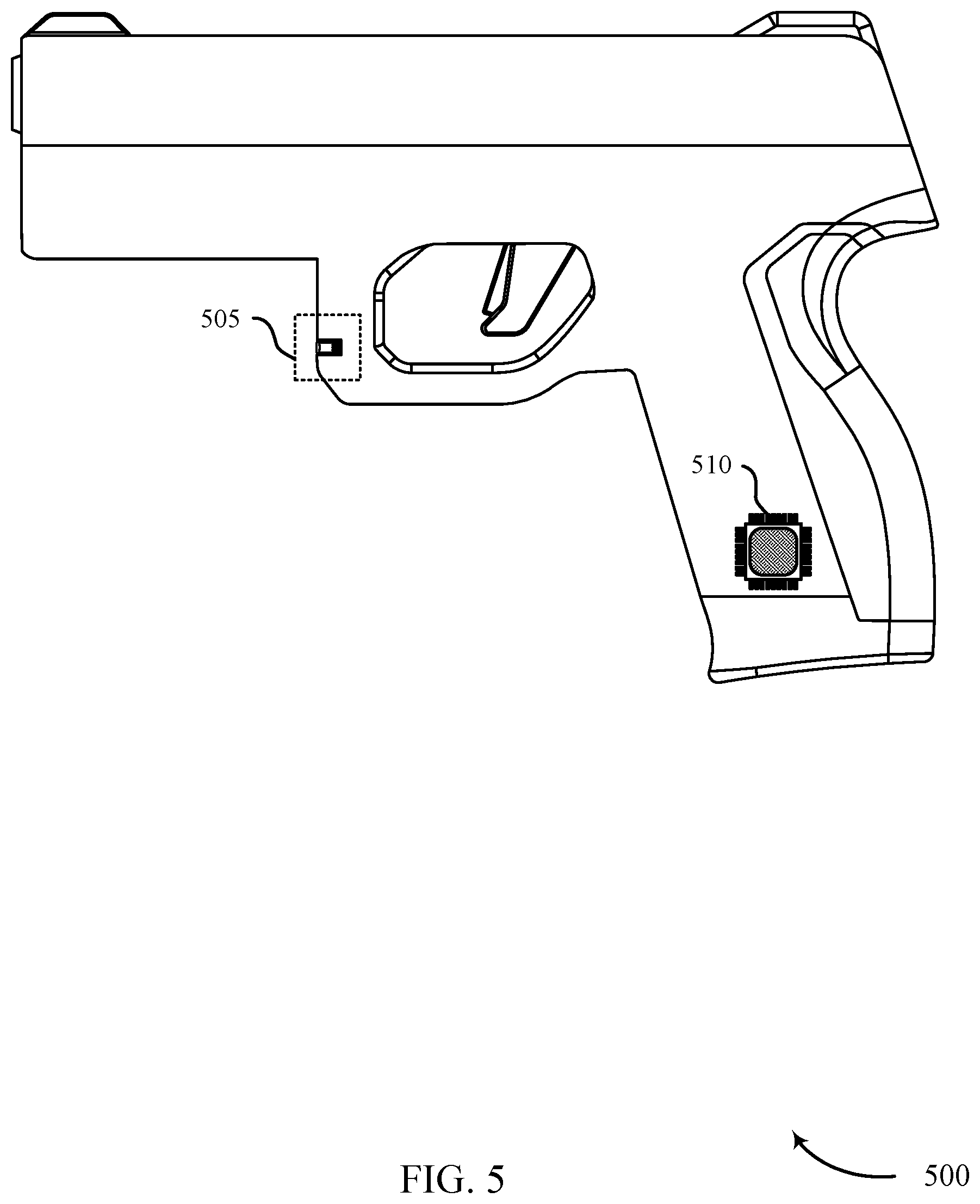 Patent US12320614 Figure 5 – Systems and techniques for determining whether a user is holding a gun