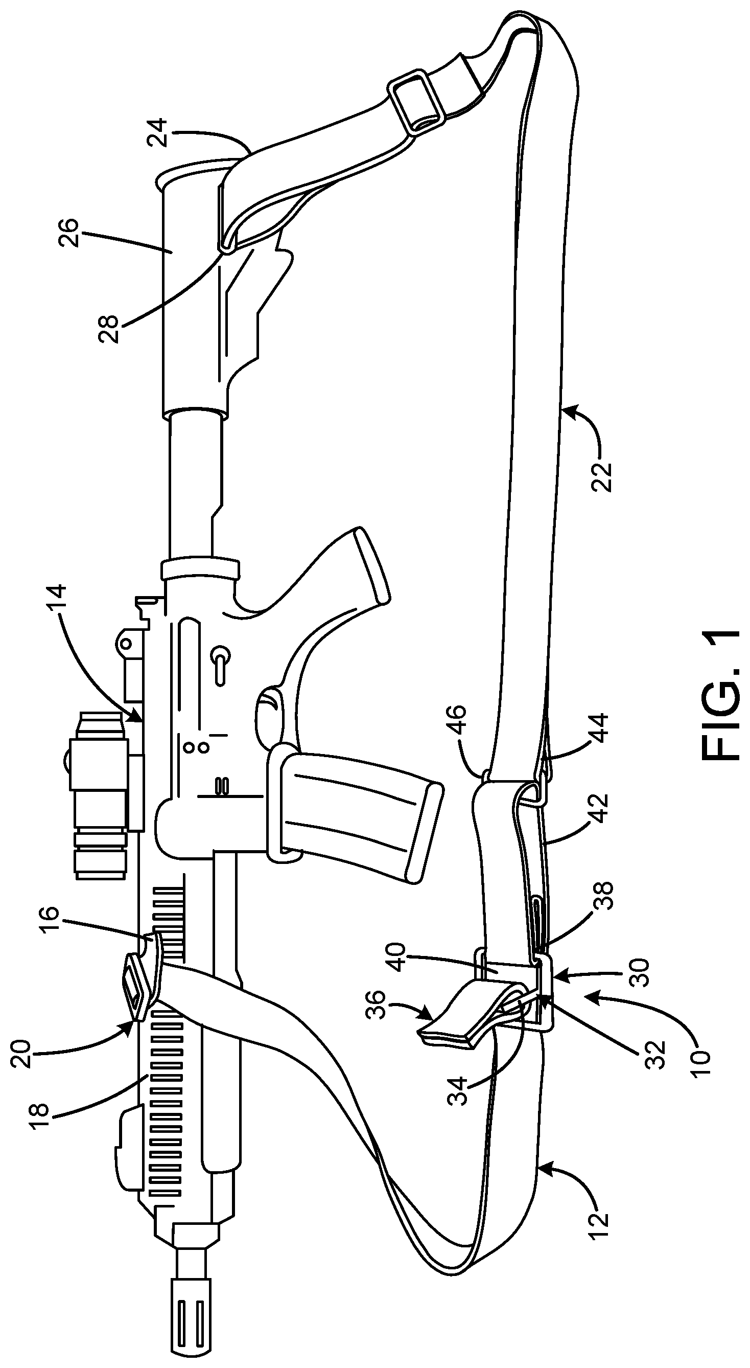 Patent US12320615 — Sling slider element — Figure 1
