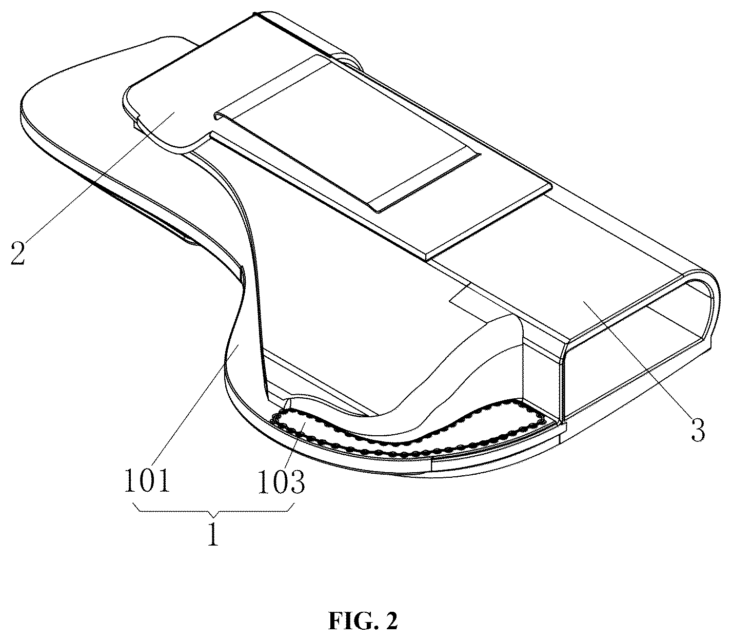 Patent US12320616 Figure 2 – Quick-pull leather holster with compartment and single-side lock function