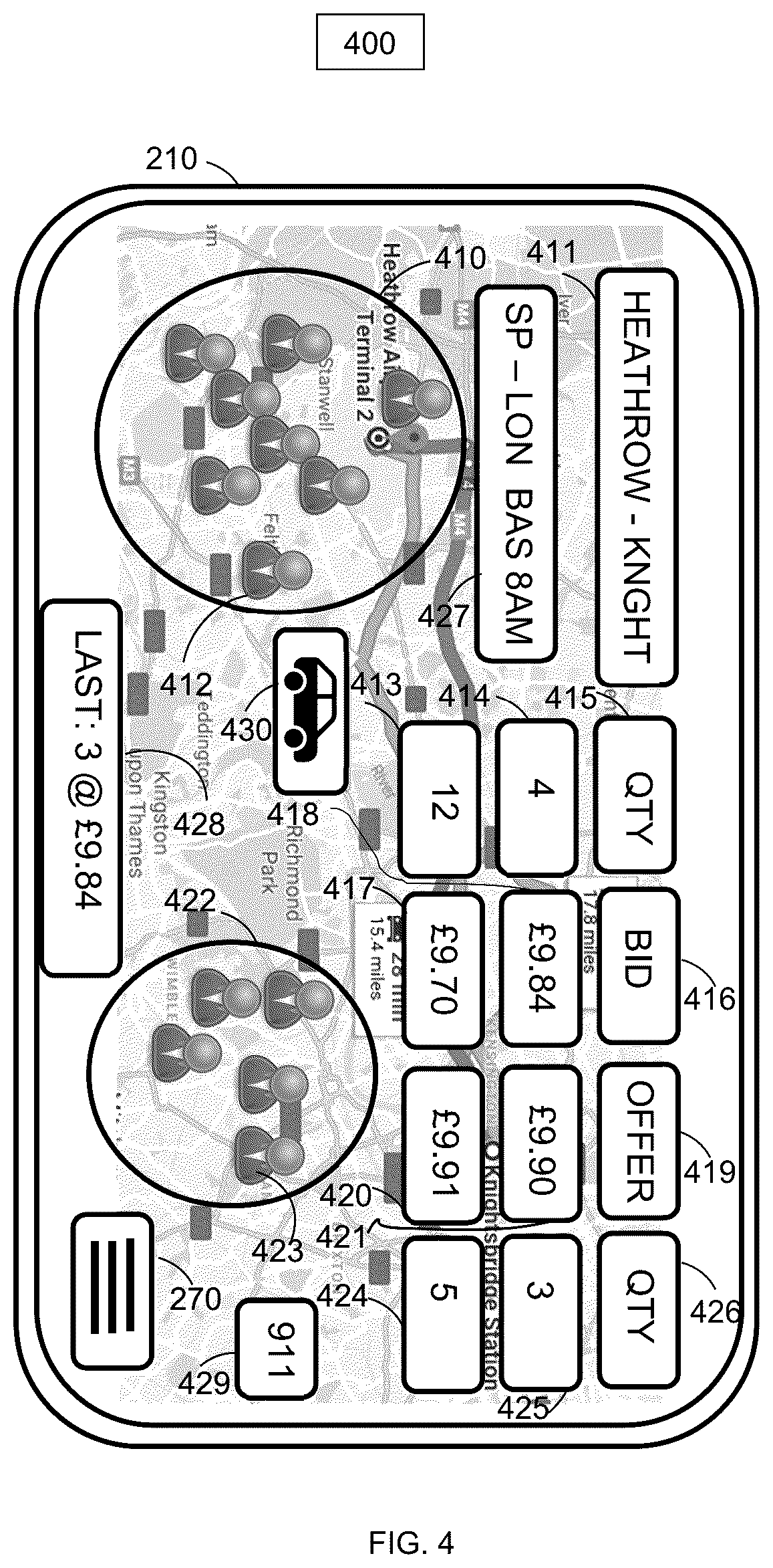 Patent US12320654 Figure 4 – Financial swap index method and system on transportation capacity units and trading derivative products based thereon