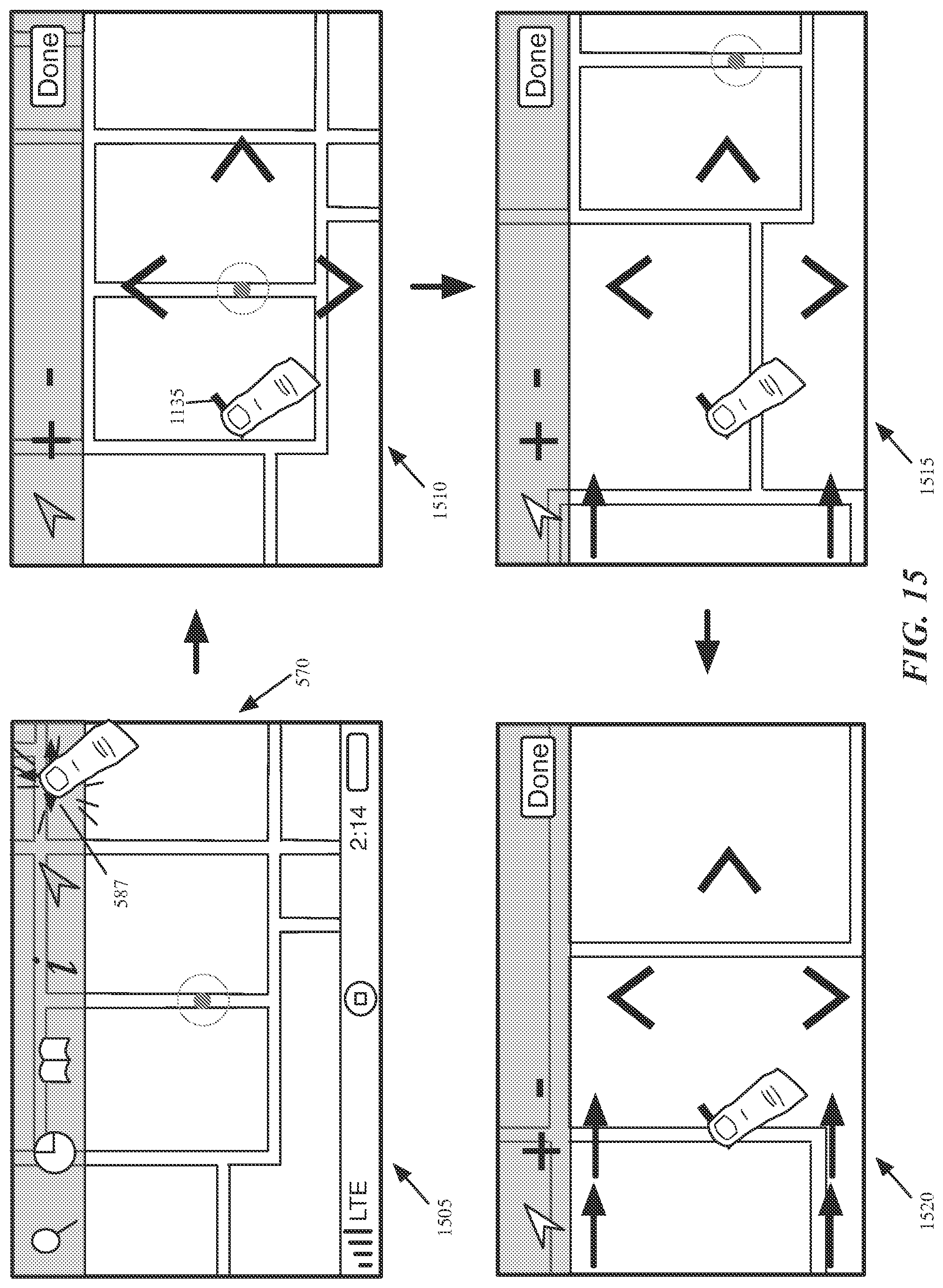 Patent US12320661 Figure 14 – Mapping application with turn-by-turn navigation mode for output to vehicle display