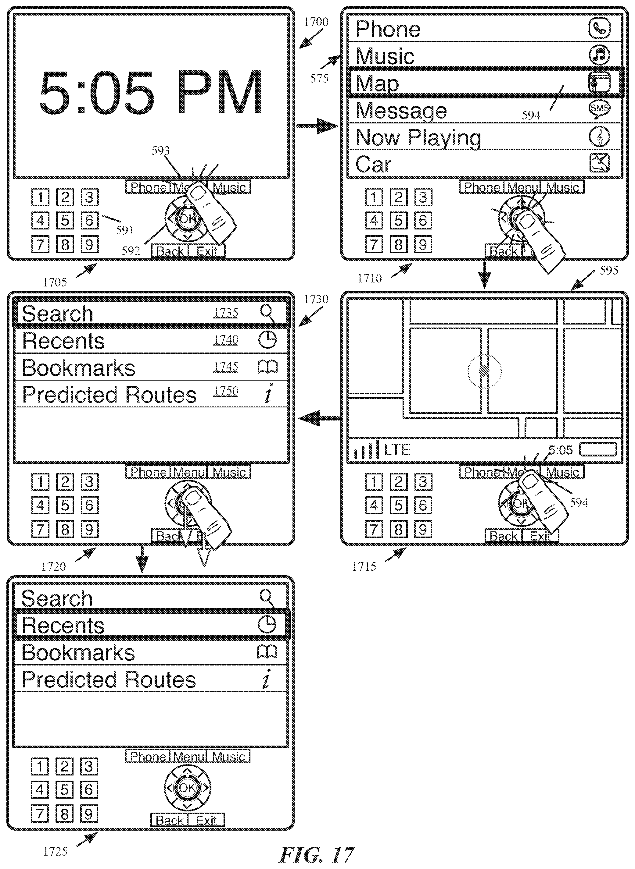 Patent US12320661 Figure 16 – Mapping application with turn-by-turn navigation mode for output to vehicle display