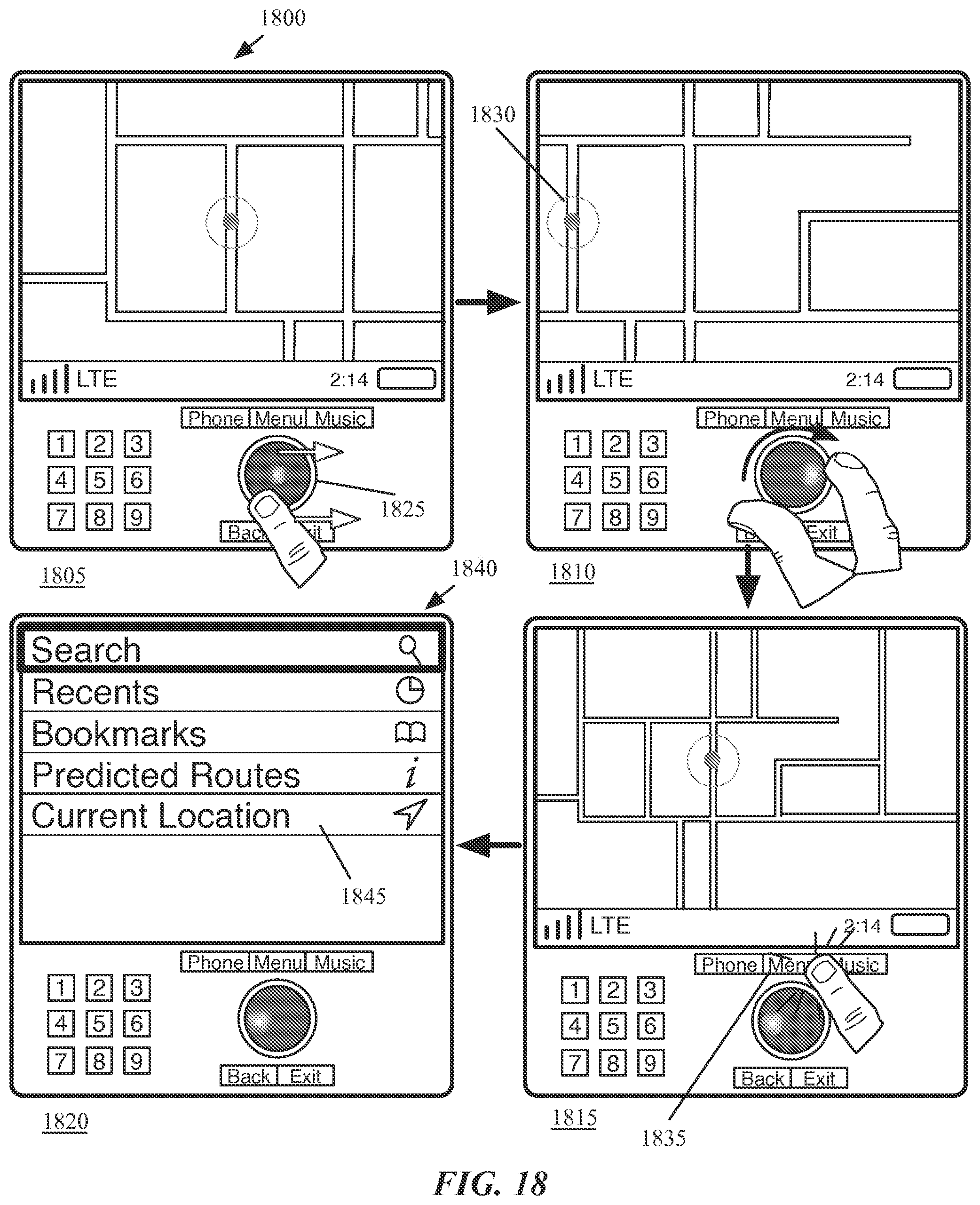 Patent US12320661 Figure 17 – Mapping application with turn-by-turn navigation mode for output to vehicle display