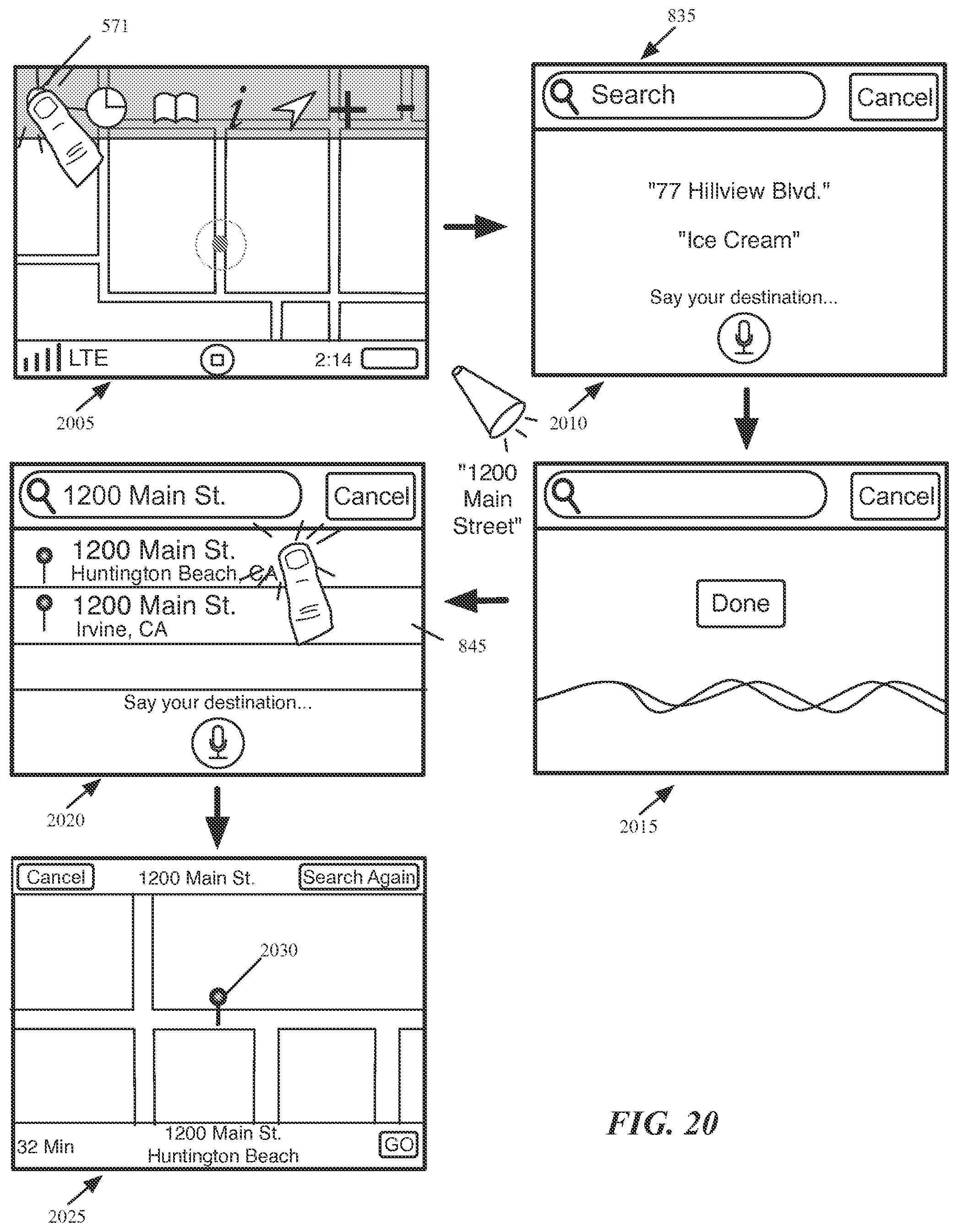 Patent US12320661 Figure 19 – Mapping application with turn-by-turn navigation mode for output to vehicle display