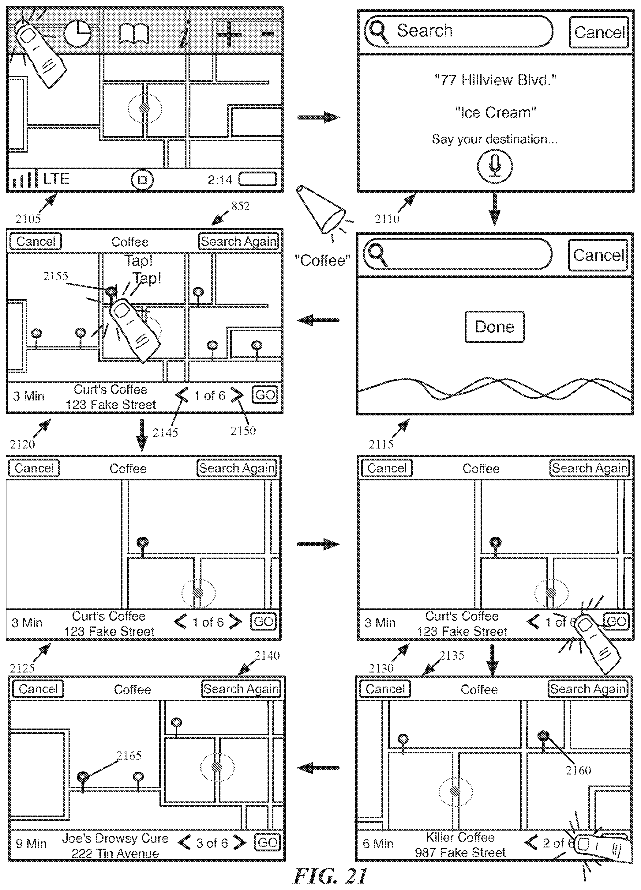 Patent US12320661 Figure 20 – Mapping application with turn-by-turn navigation mode for output to vehicle display