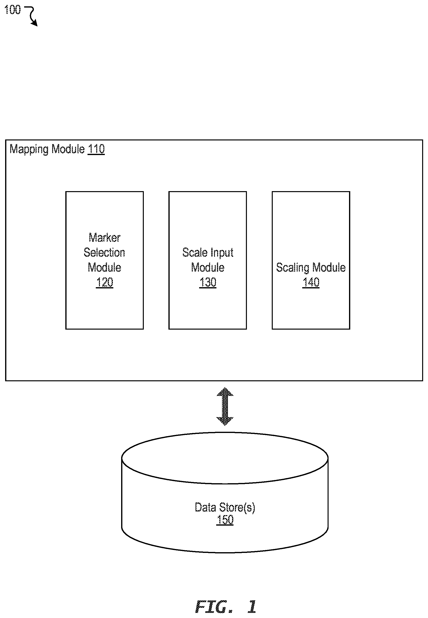 Patent US12320663 Figure 1 – Dynamic scaling of geospatial data on maps