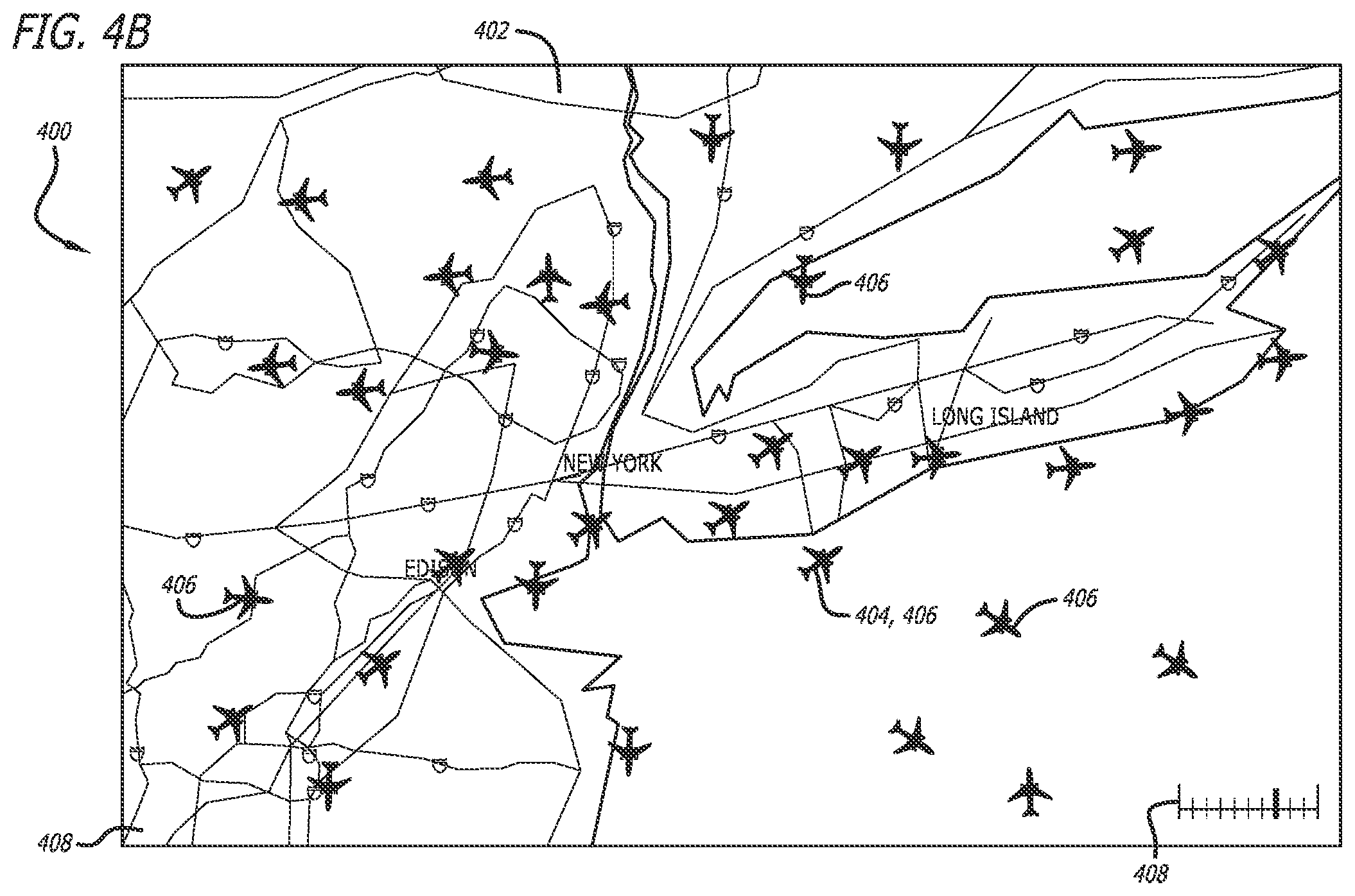 Patent US12320663 Figure 5 – Dynamic scaling of geospatial data on maps