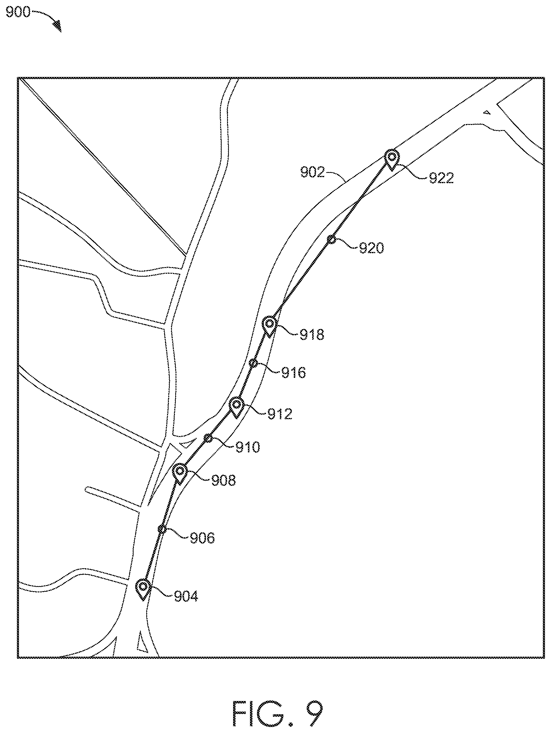 Patent US12320667 Figure 9 – Data-intensive electronic map data structures