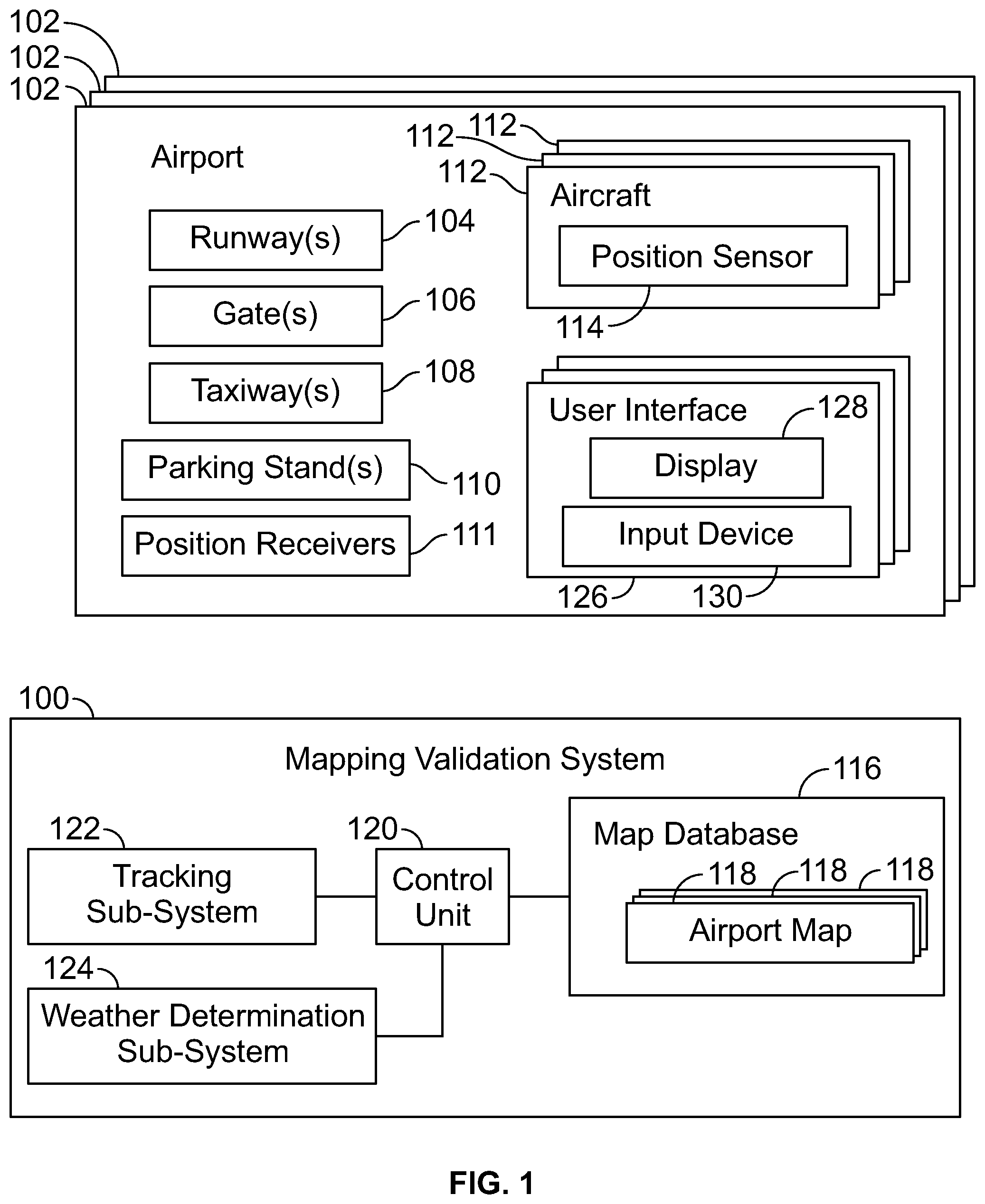 Patent US12320668 Figure 1 – Airport map validation systems and methods
