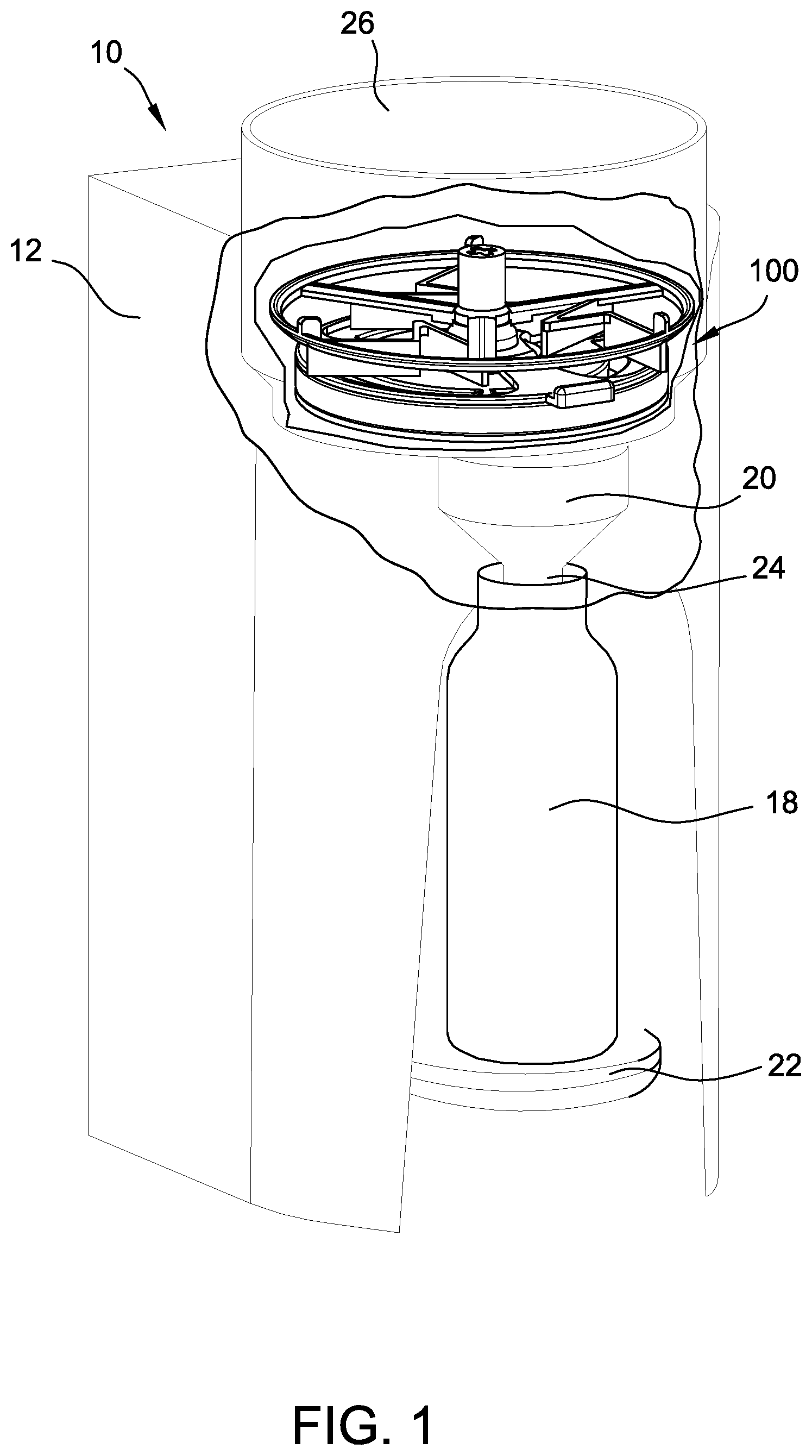 Patent US12320690 Figure 1 – Powder dispenser