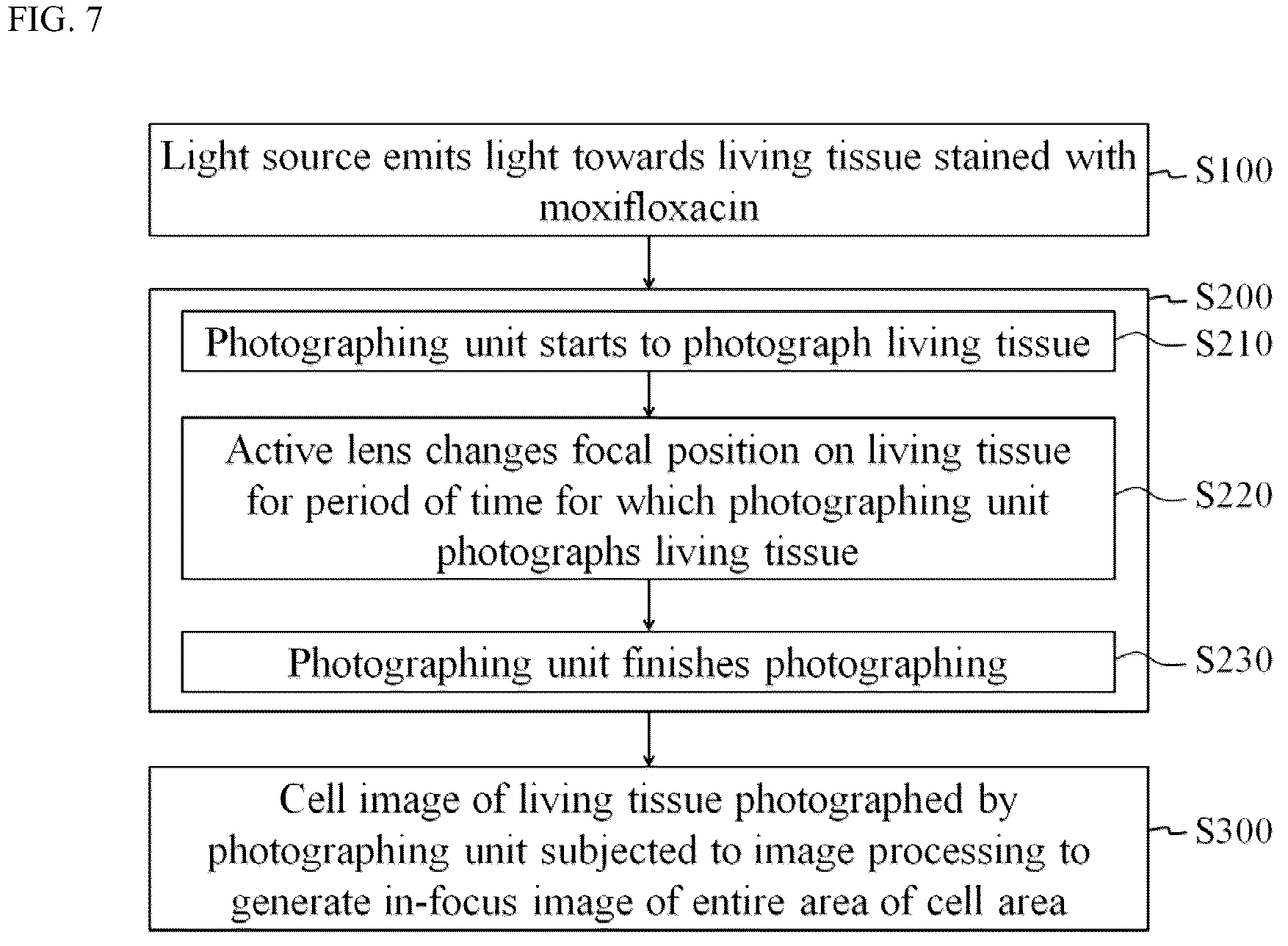 Patent US12320732 Figure 8 – Apparatus and method for imaging examination of cells on surface of living tissue using moxifloxacin
