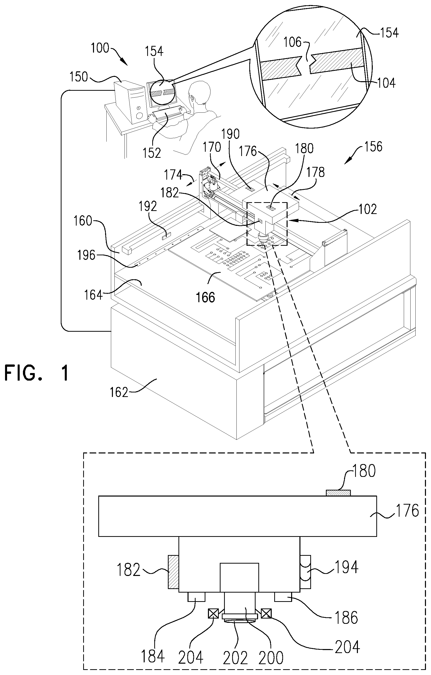 Patent US12320758 Figure 1 – System and method for inspection of multiple features of patterned objects in the manufacture of electrical circuits