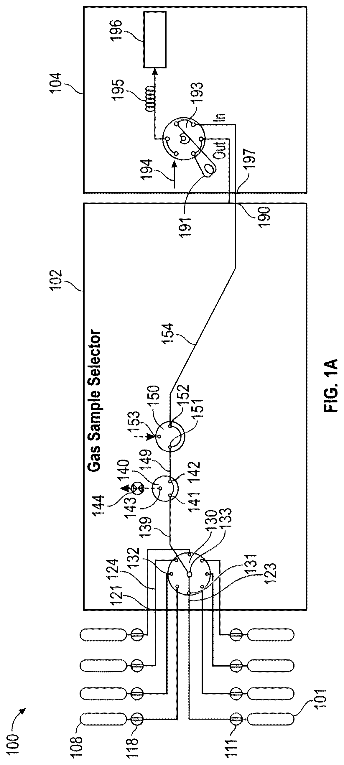 Patent US12320786 Figure 1 – Gas sample selector