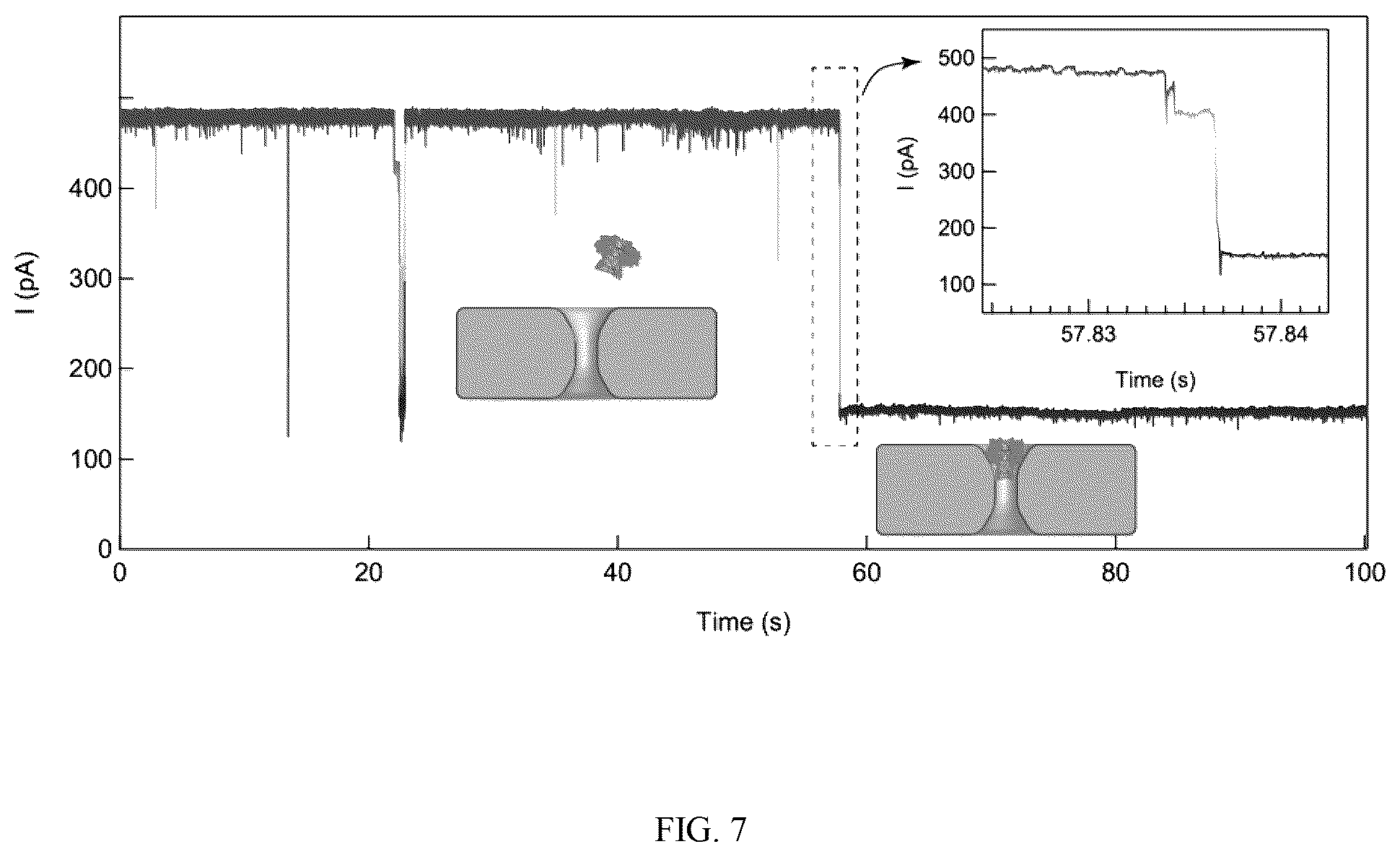 Patent US12320796 Figure 7 – Lipid-free anchoring of thermophilic bacteriophage G20c portal adapter into solid-state nanopores